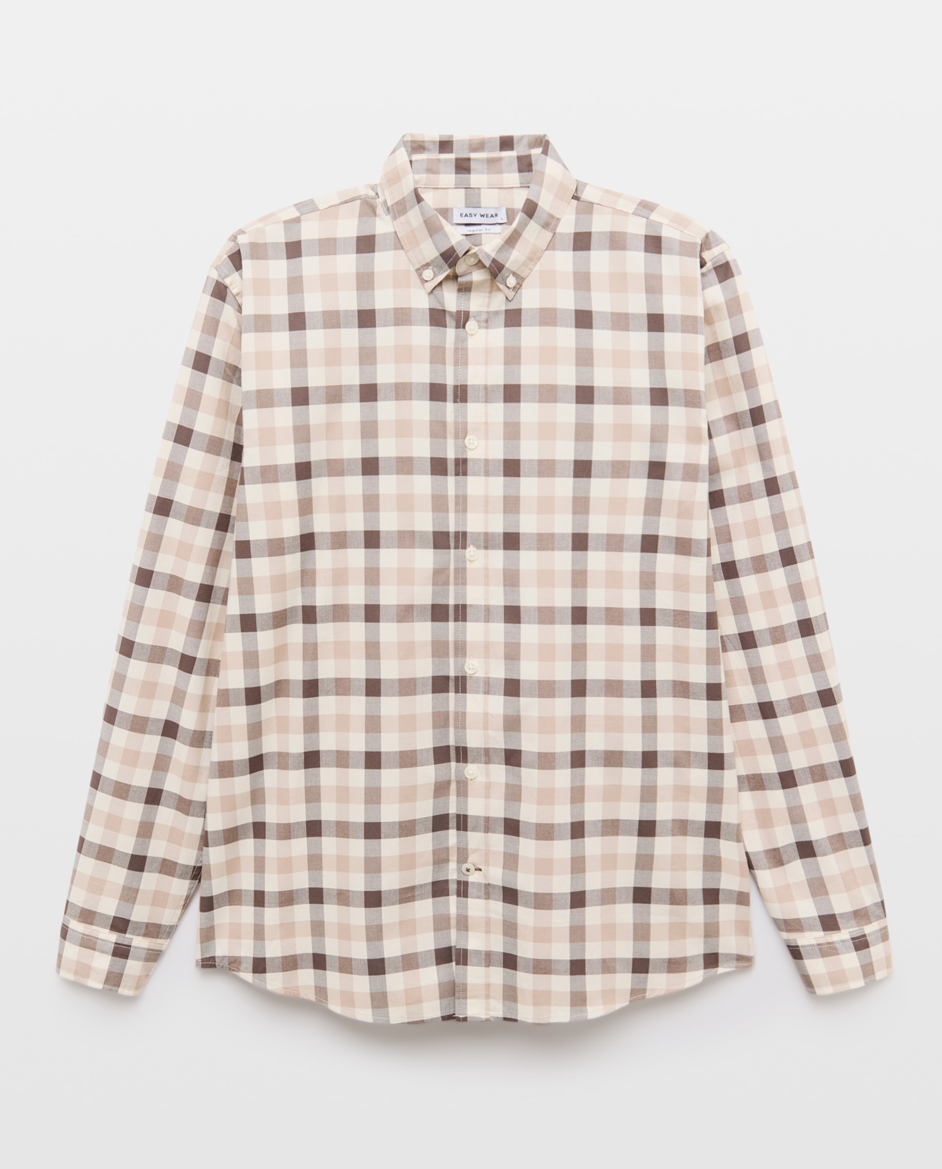 Imagen 4 de Camisa manga larga para hombre cuadro - Easy Wear - Marrón Marrón
