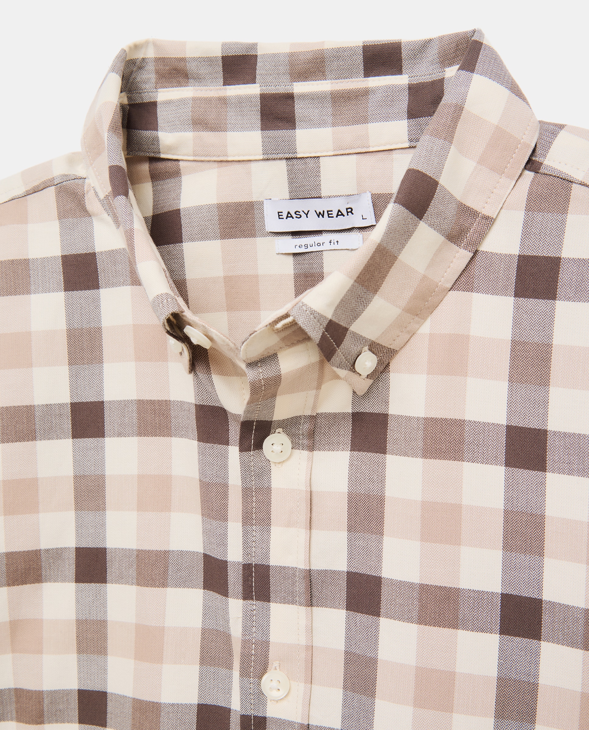 Imagen 5 de Camisa manga larga para hombre cuadro - Easy Wear - Marrón Marrón