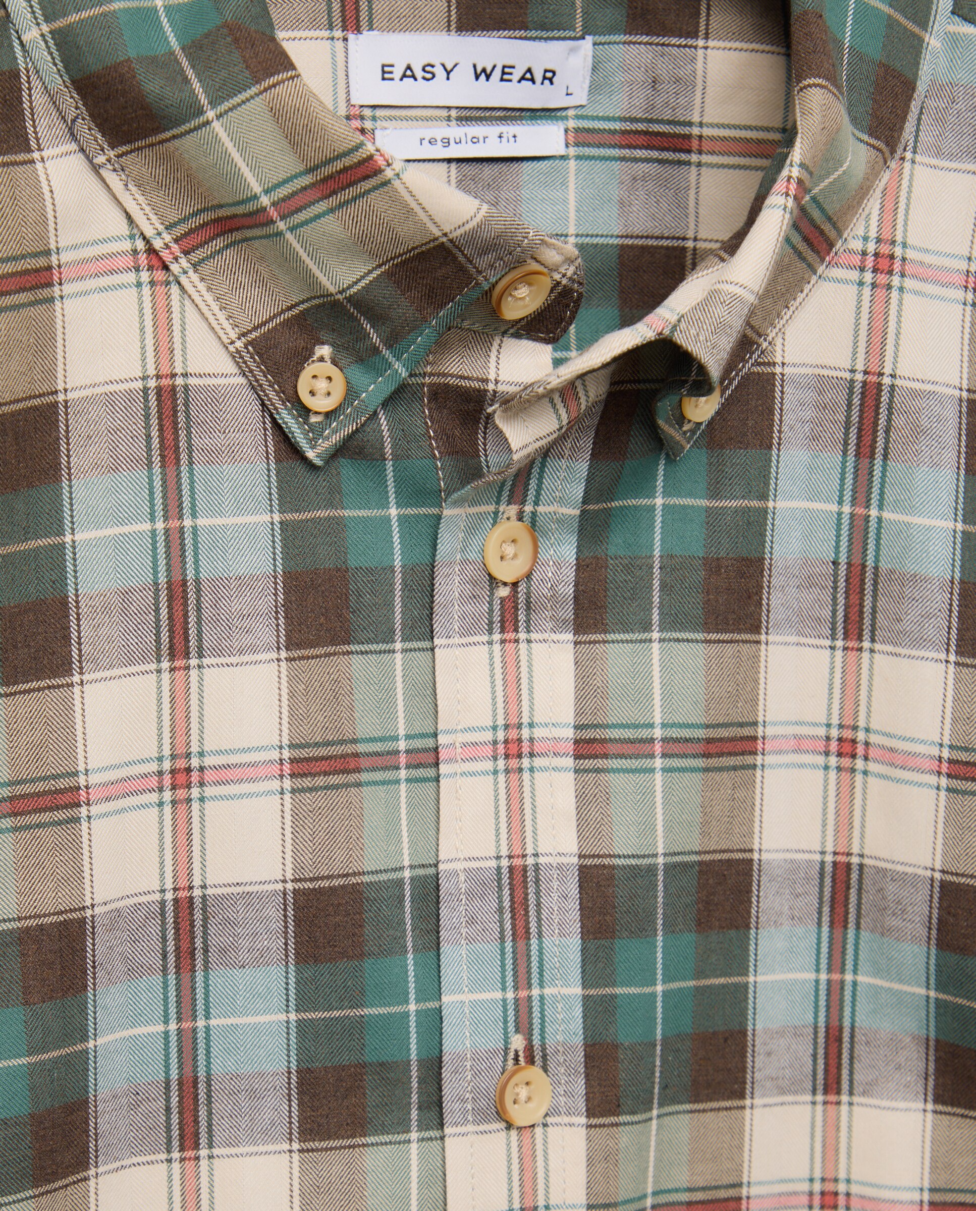 Camisa aos Quadrados com Manga Comprida Verde-2
