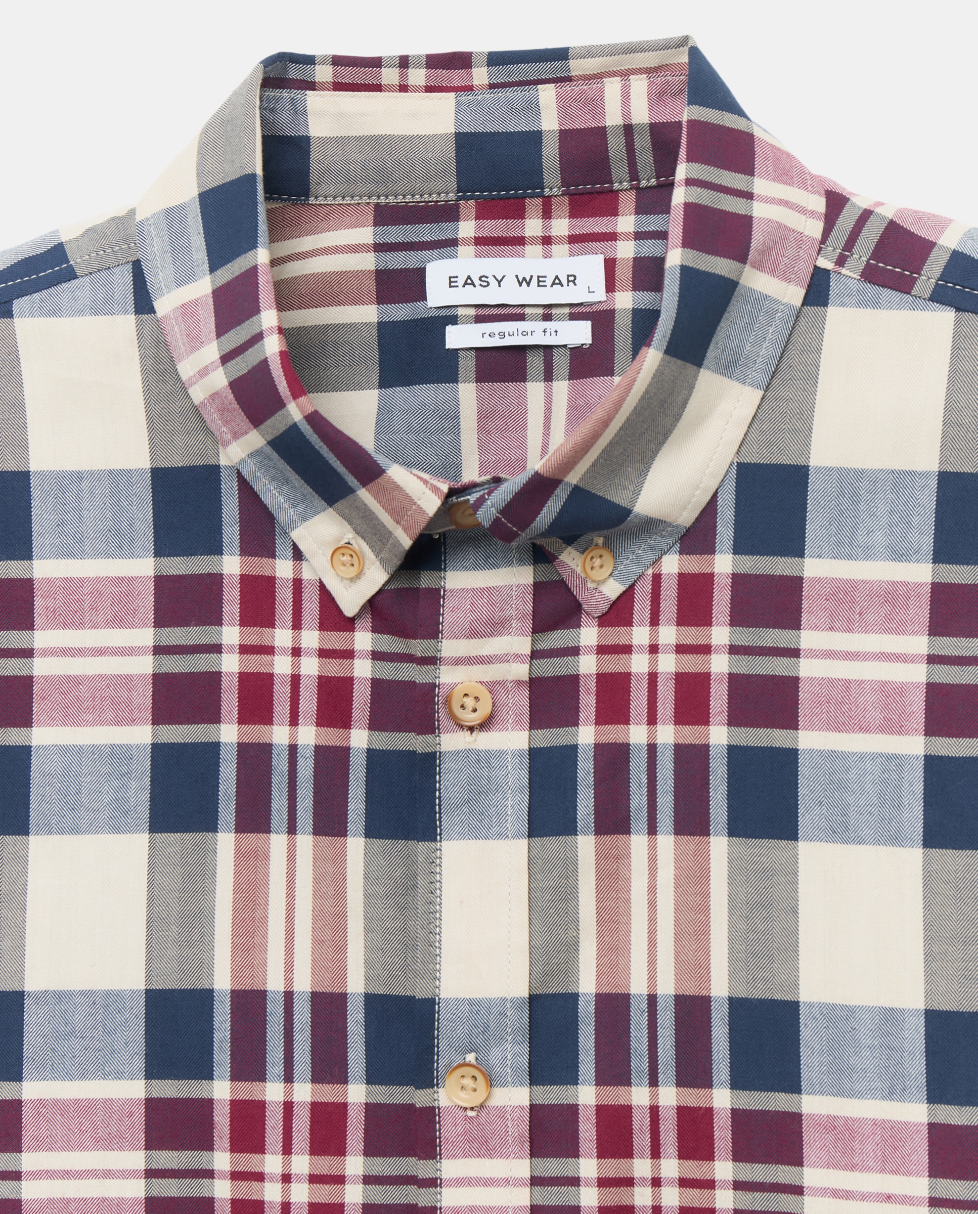 Camisa aos Quadrados com Manga Comprida 291 Beringela-2