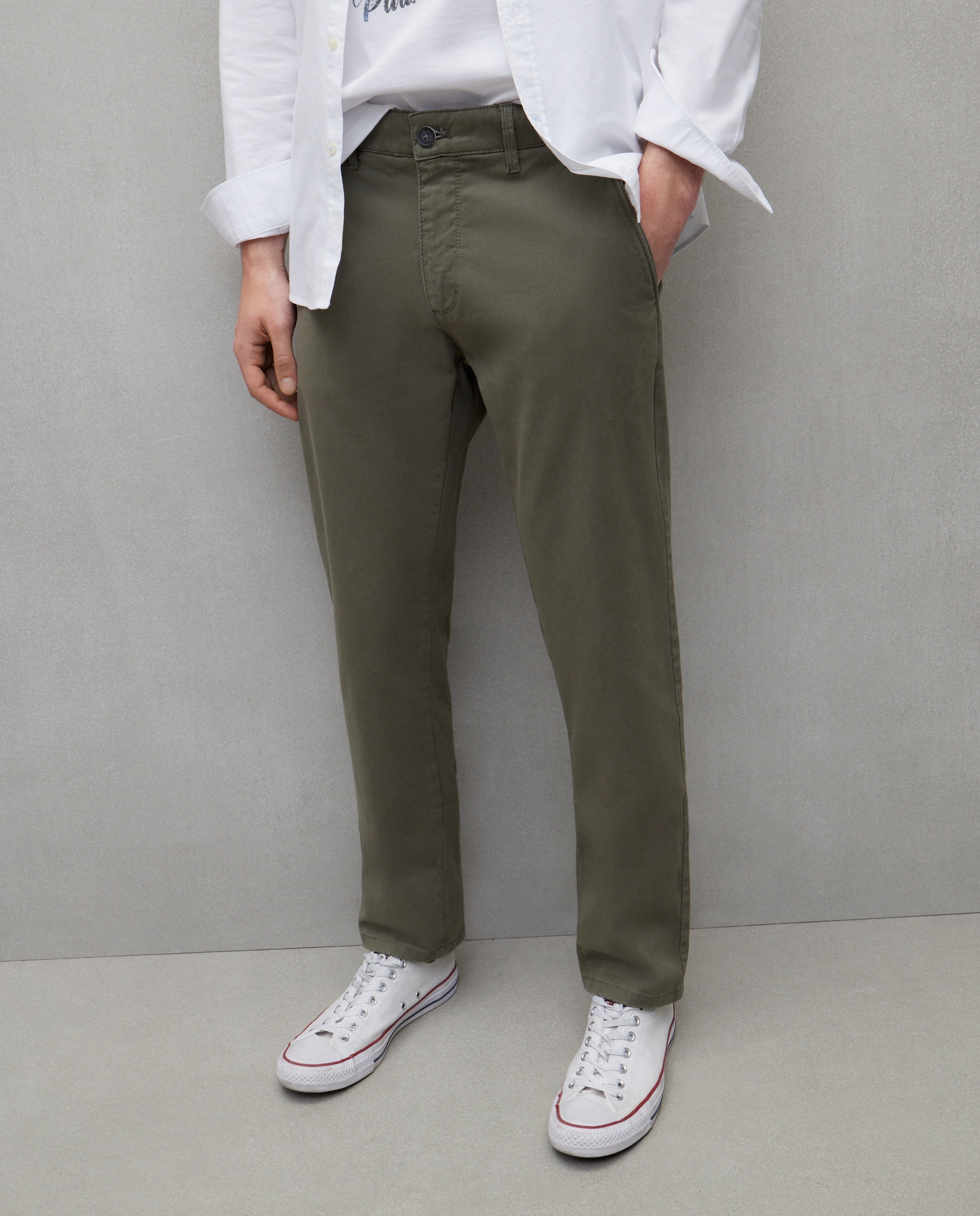 Calças chino slim stretch Caqui-2