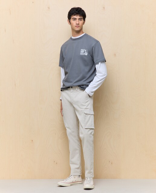 Imagen 0 de Pantalón multibolsillos de hombre slim pana stretch