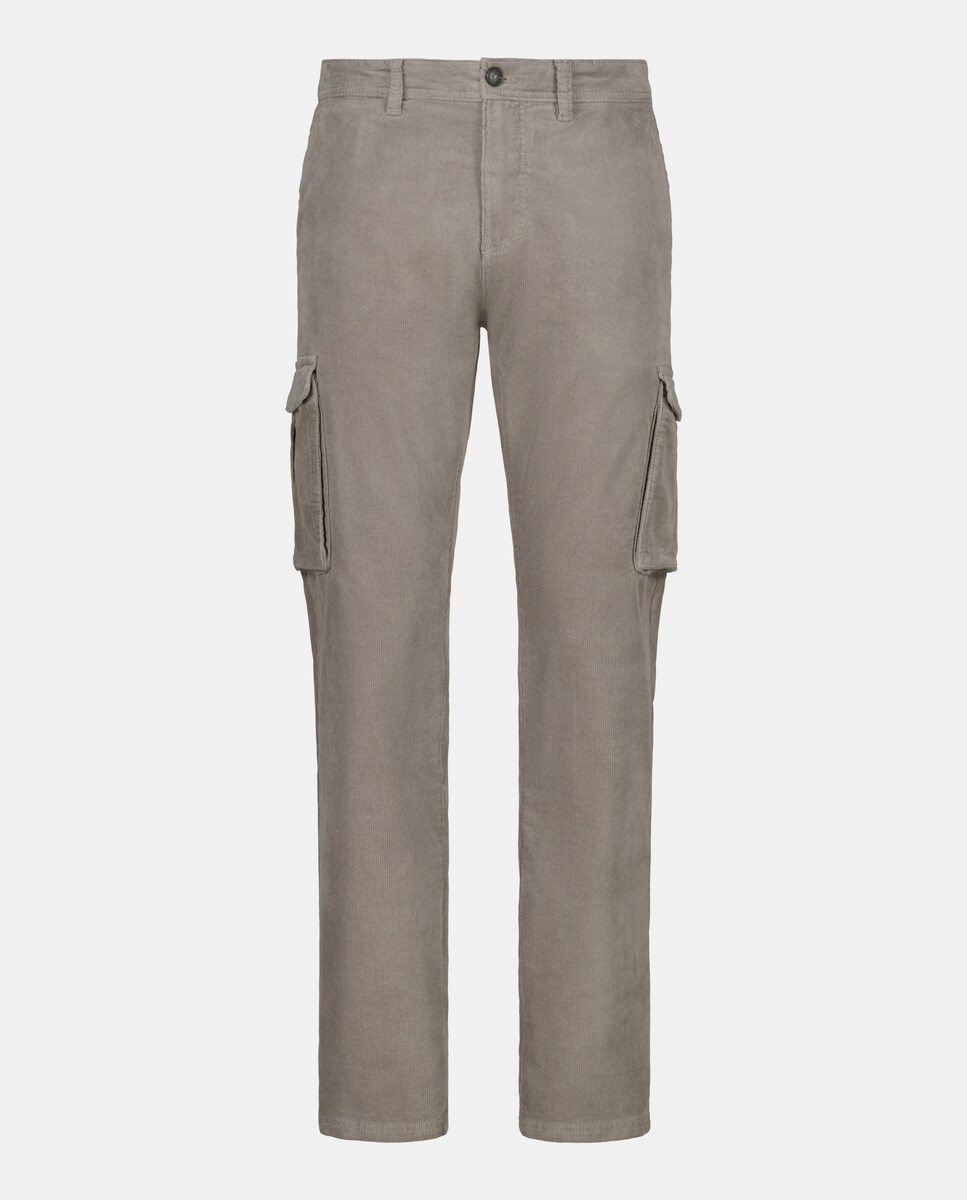 Calças Multibolsos Slim de Bombazina Stretch 730 Camel-4