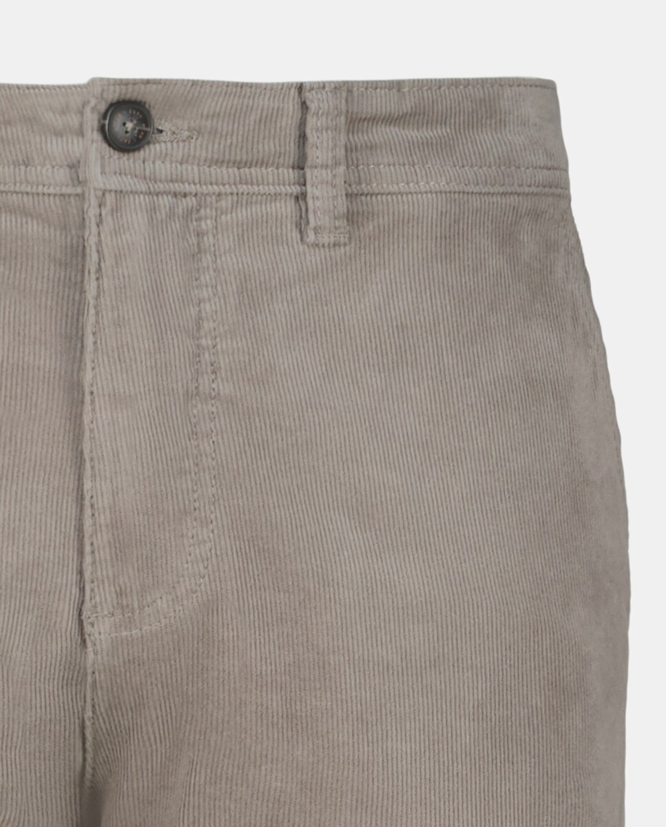 Calças Multibolsos Slim de Bombazina Stretch 730 Camel-5