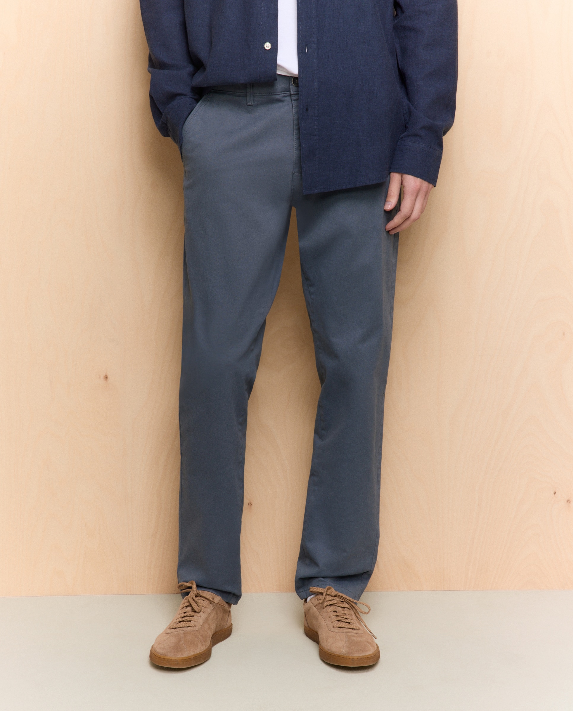 Chino de hombre stretch slim - Easy Wear - 730 Camel 400 Azul-2