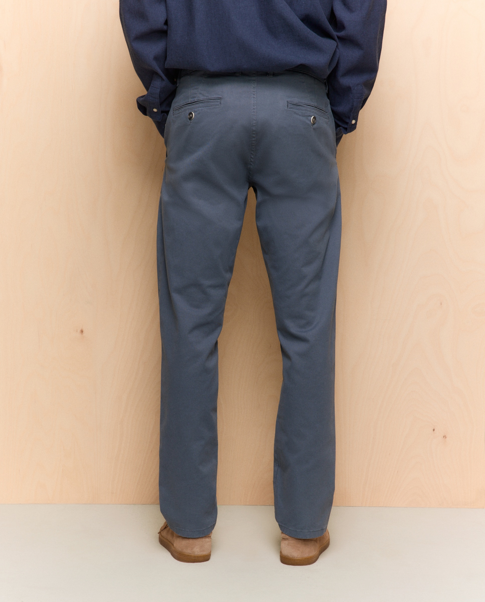 Chino de hombre stretch slim - Easy Wear - 730 Camel 400 Azul-3