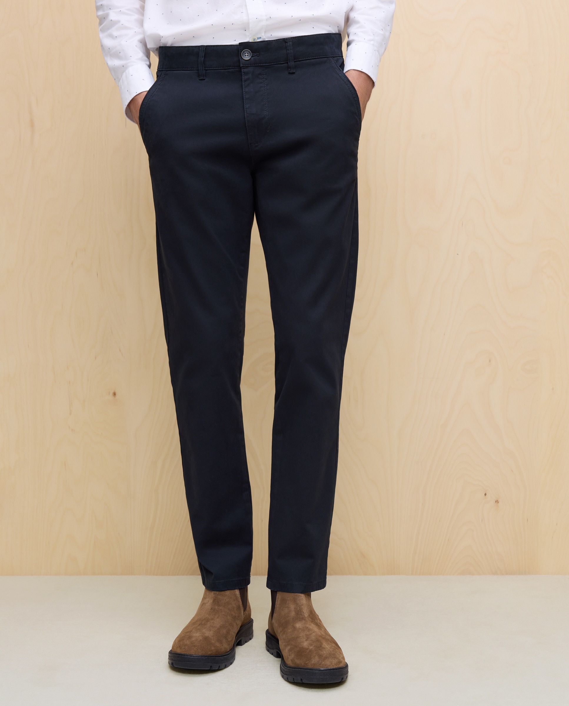 Calças Chino Stretch Slim Preto-2