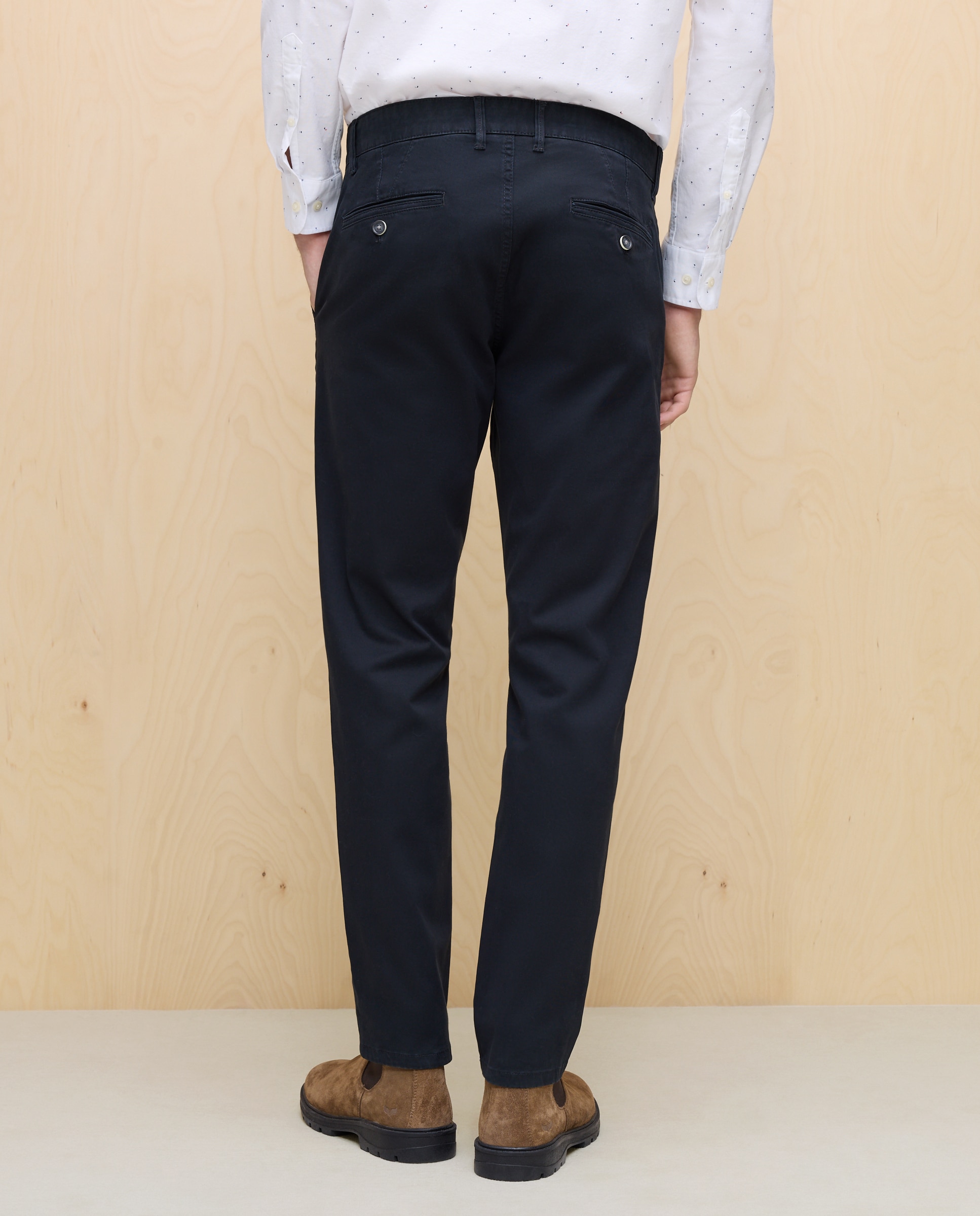Calças Chino Stretch Slim Preto-3