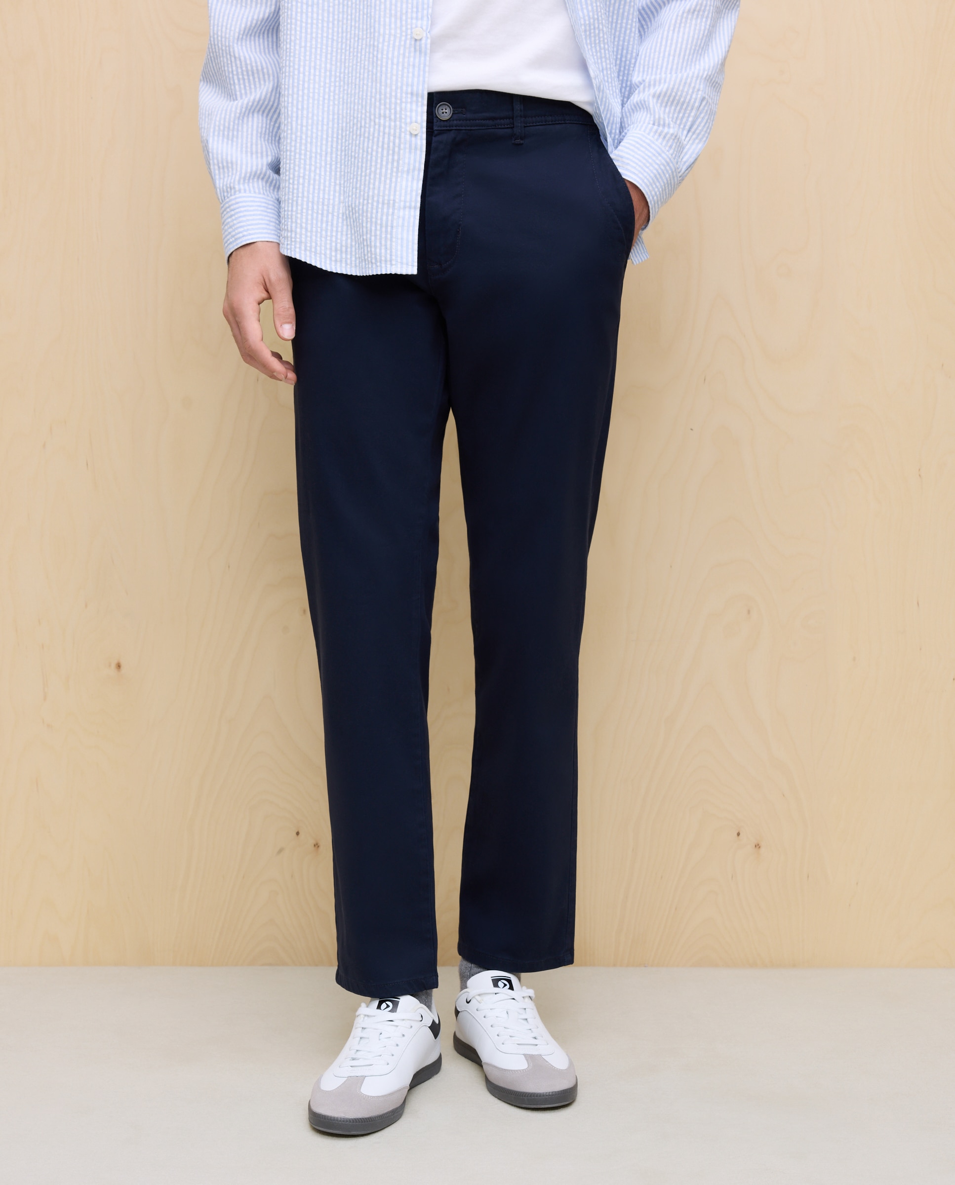Calças Chino Stretch Straight Azul-marinho-2