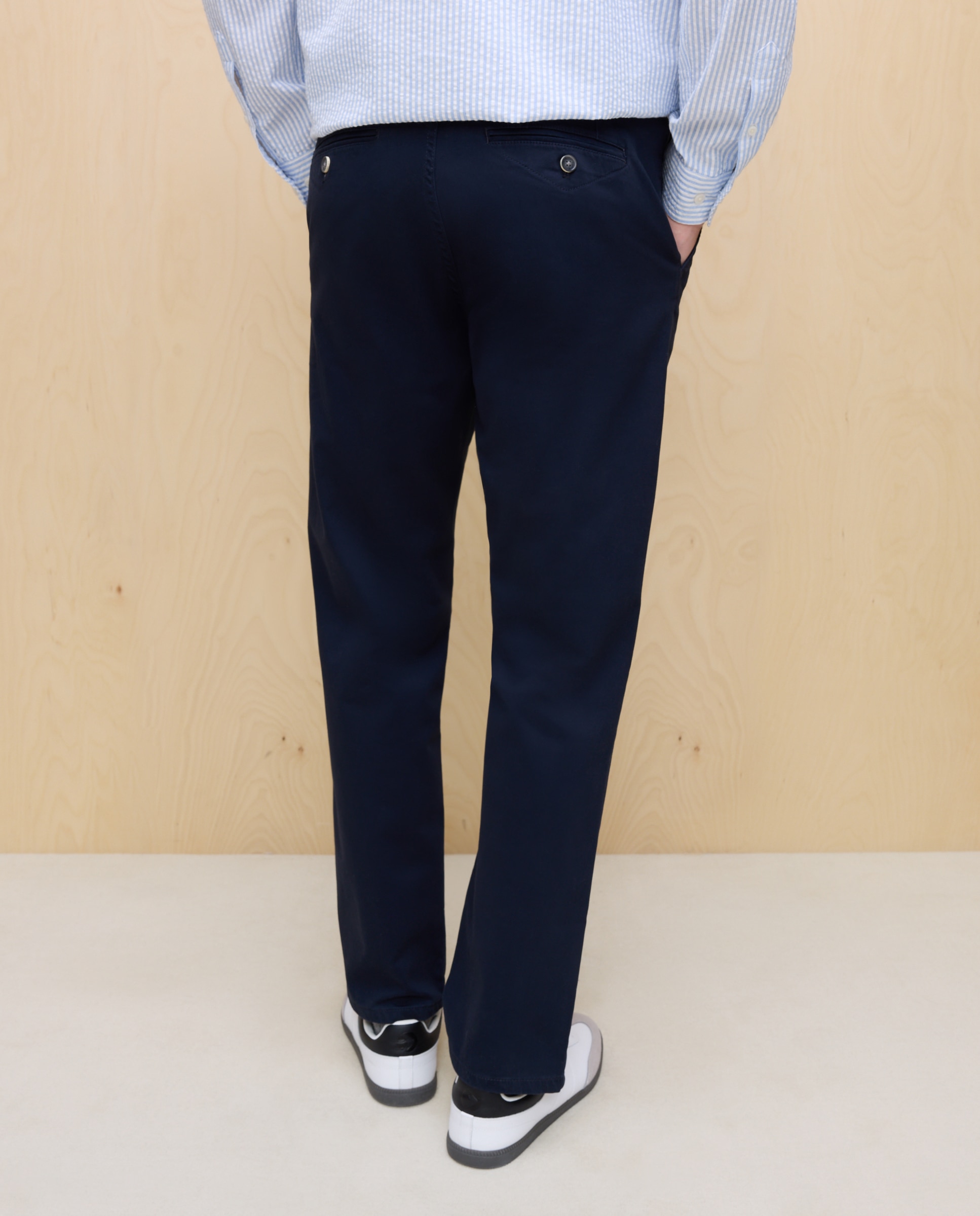 Calças Chino Stretch Straight Azul-marinho-3