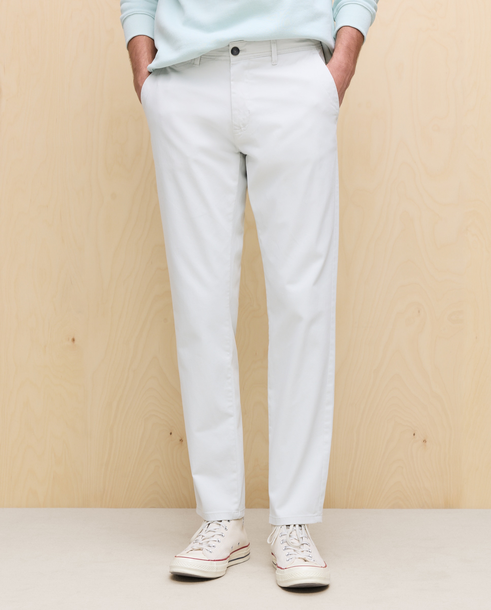 Chino de hombre stretch straight - Easy Wear - 400 Azul Blanco hielo-2