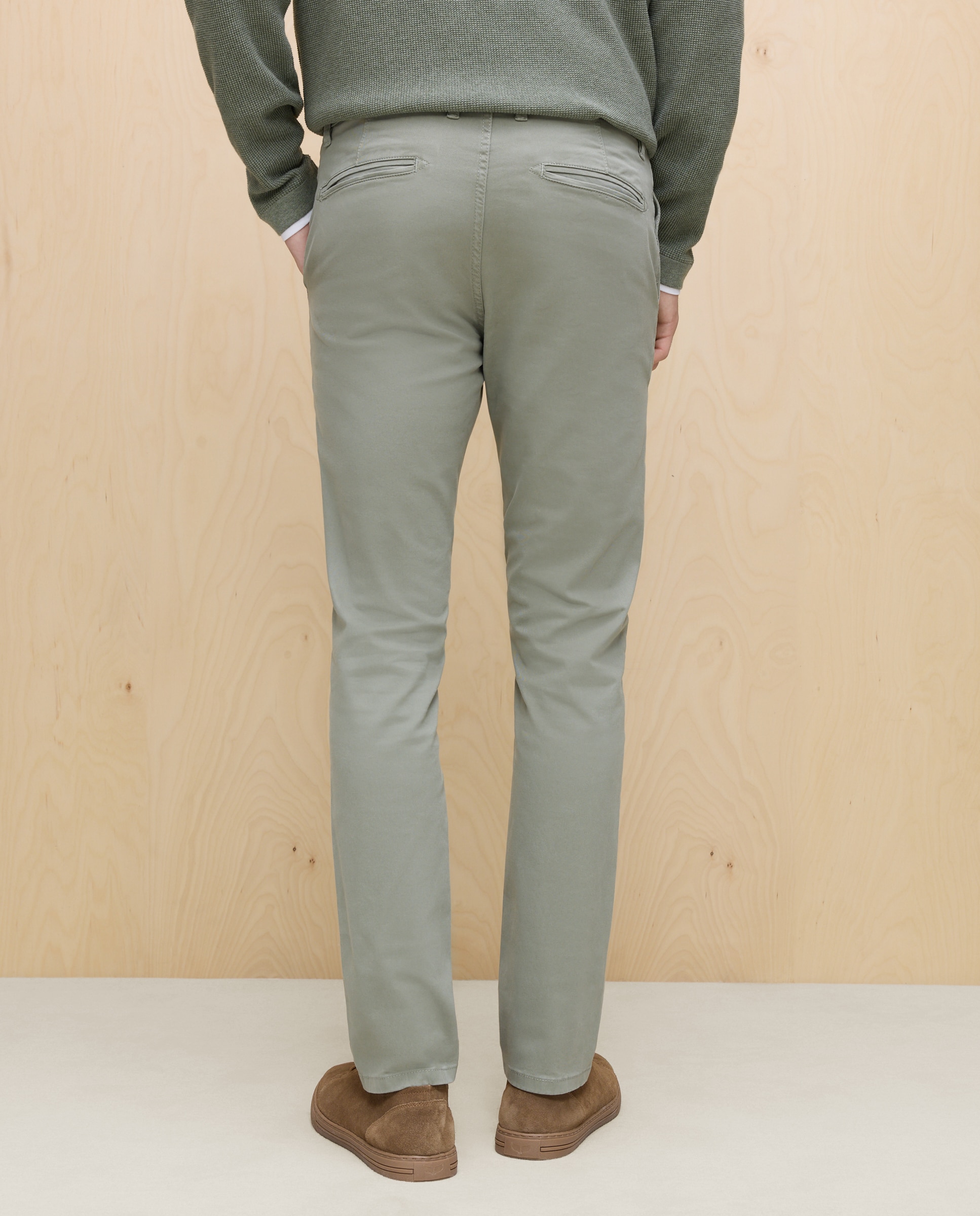 Calças Chino Stretch Skinny Verde-3
