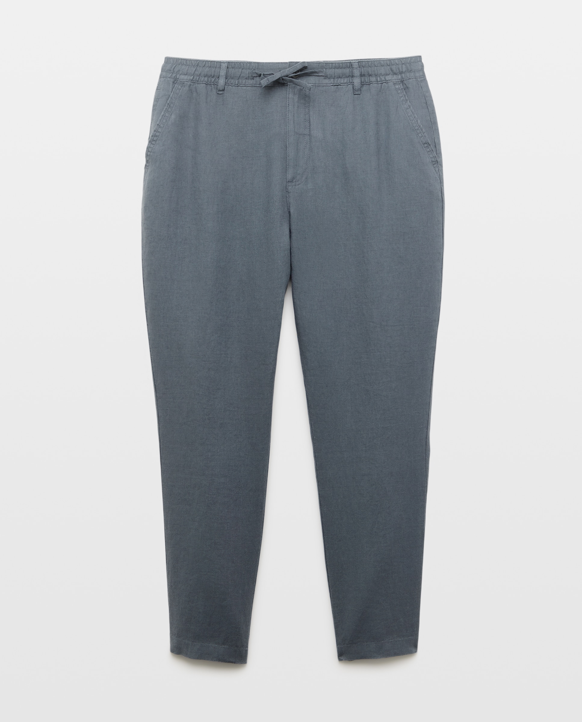 Pantalón 100% lino de hombre con cordón - Easy Wear - 830 Antracita 830 Antracita-4