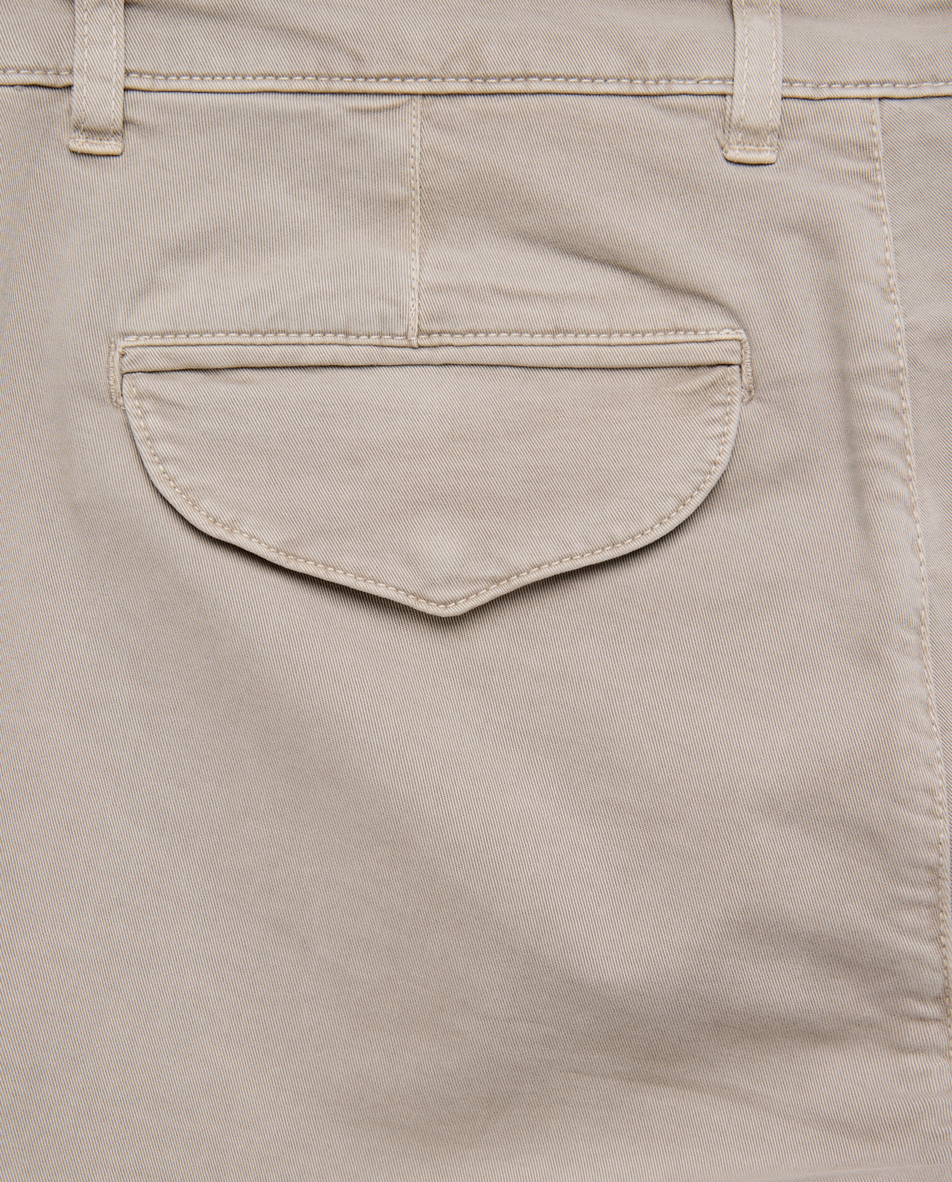Calças Slim Multibolsos de Algodão Vison Claro-5