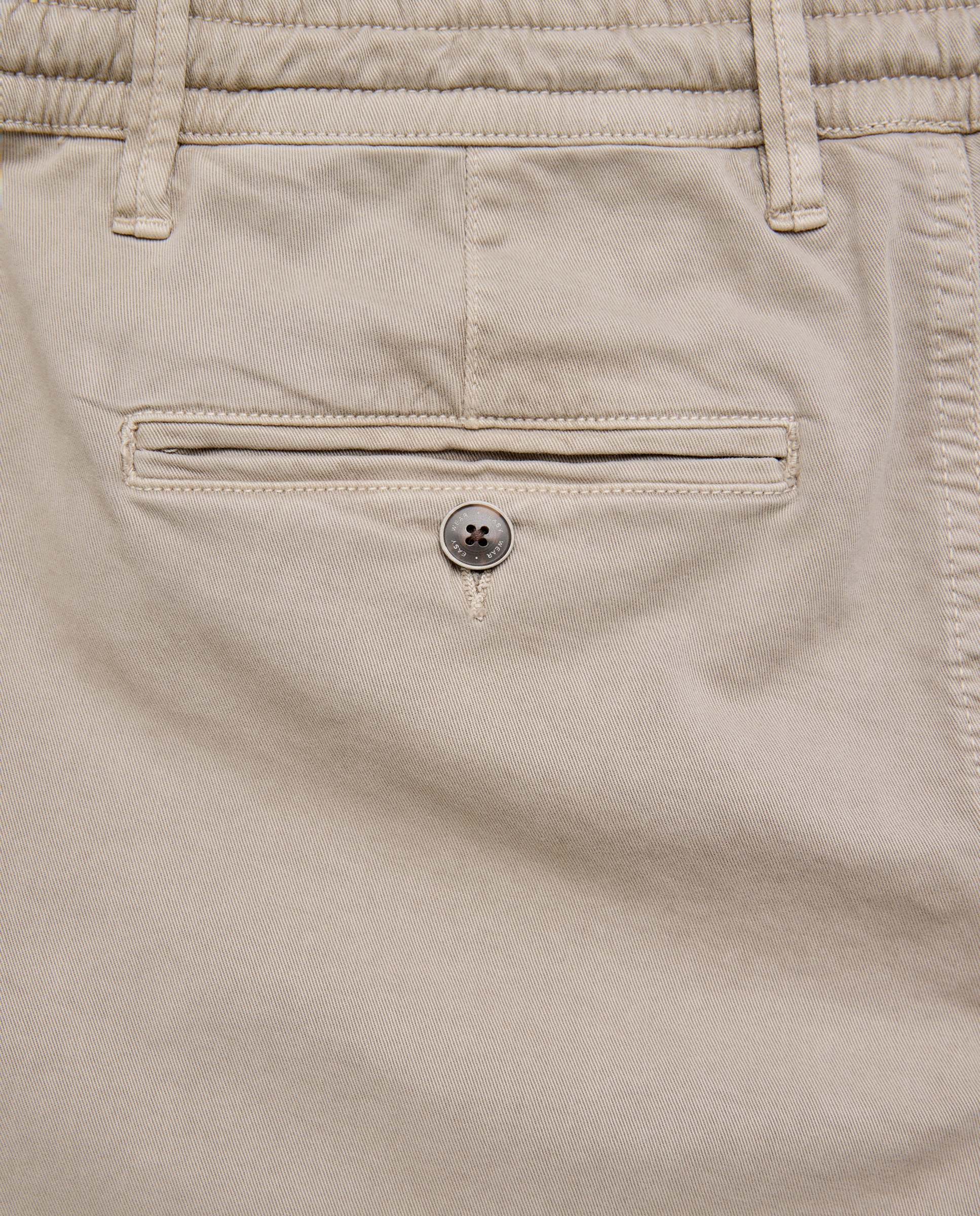 Calças Chino com Elásticos Straight Stretch Vison Claro-5