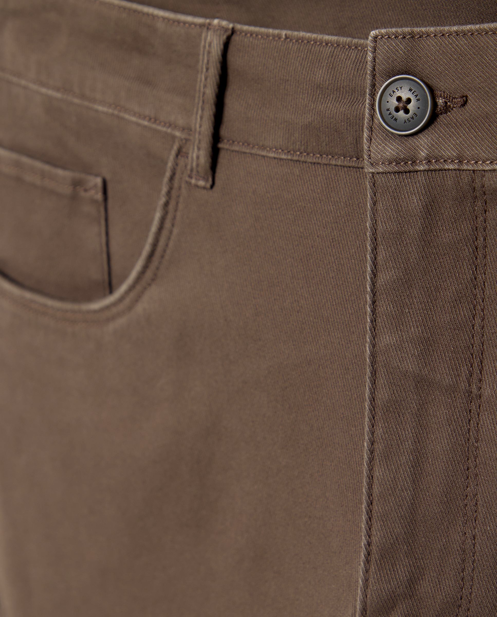 Calças Stretch Slim com Cinco Bolsos Castanho-5