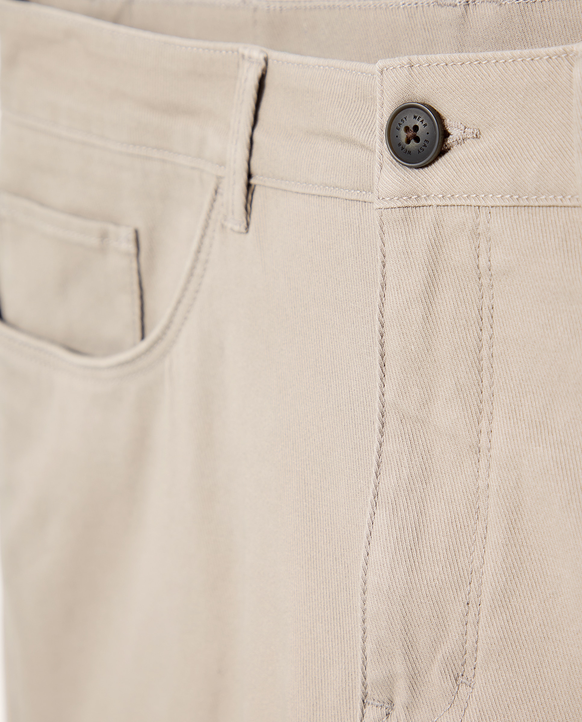 Calças Stretch Slim com Cinco Bolsos Vison Claro-5