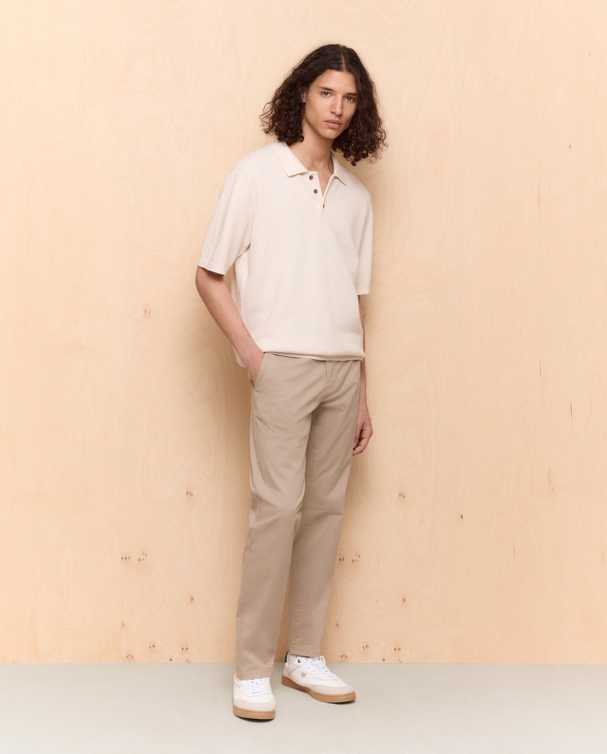 Chino de hombre slim stretch - Easy Wear - Visón claro Visón claro-1