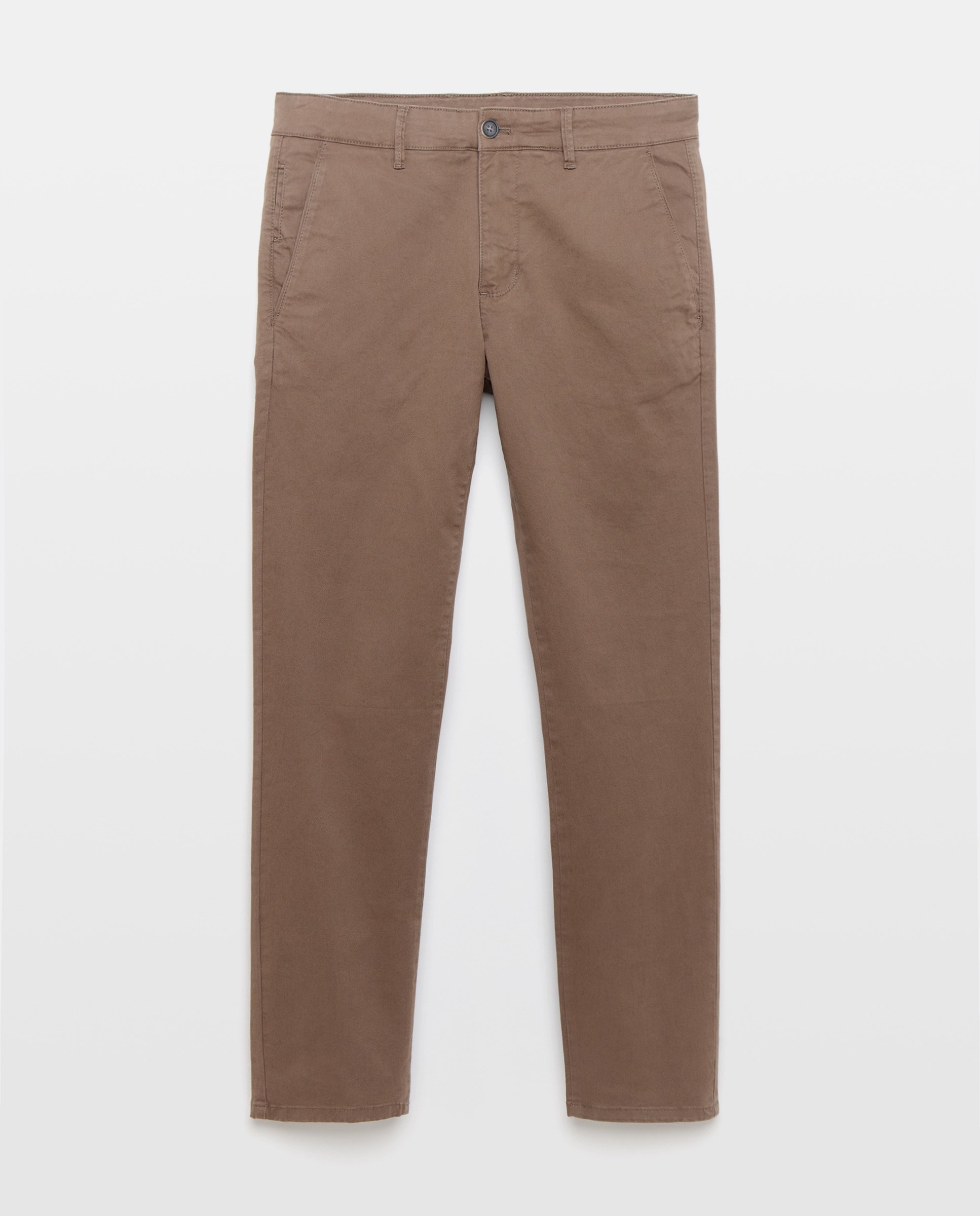 Chino de hombre slim stretch - Easy Wear - Marrón Marrón-4