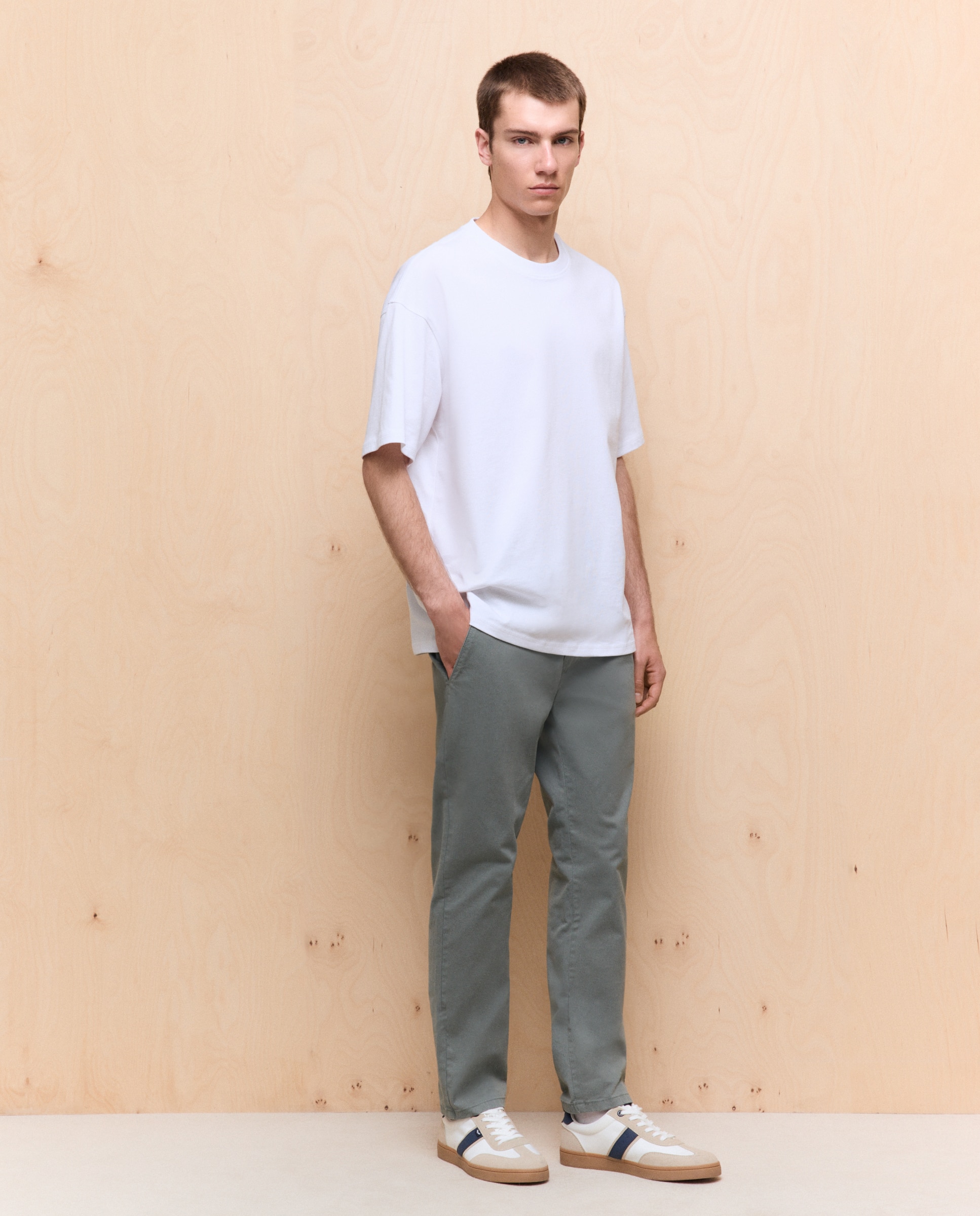 Chino de hombre slim stretch - Easy Wear - Verde Verde-1