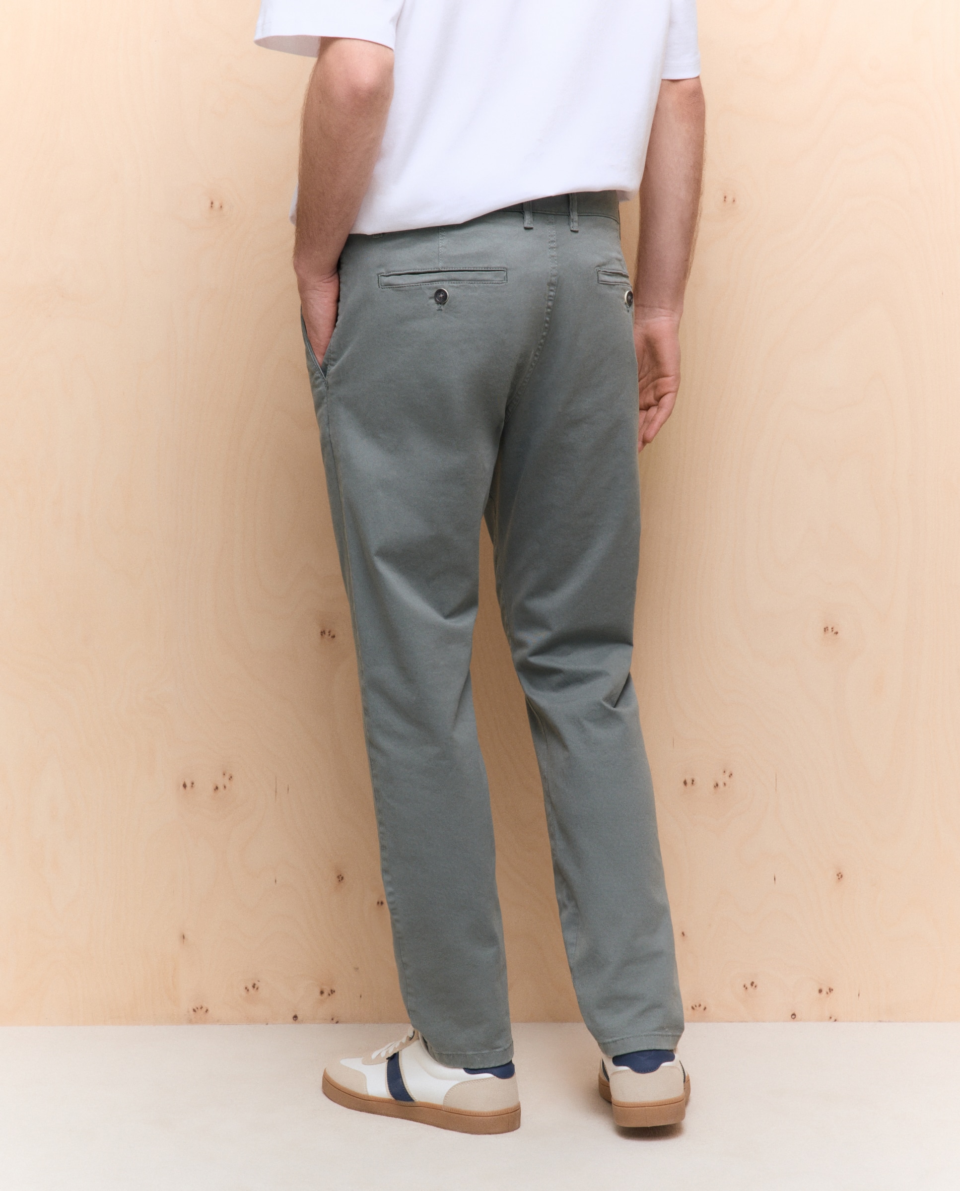 Chino de hombre slim stretch - Easy Wear - Verde Verde-3