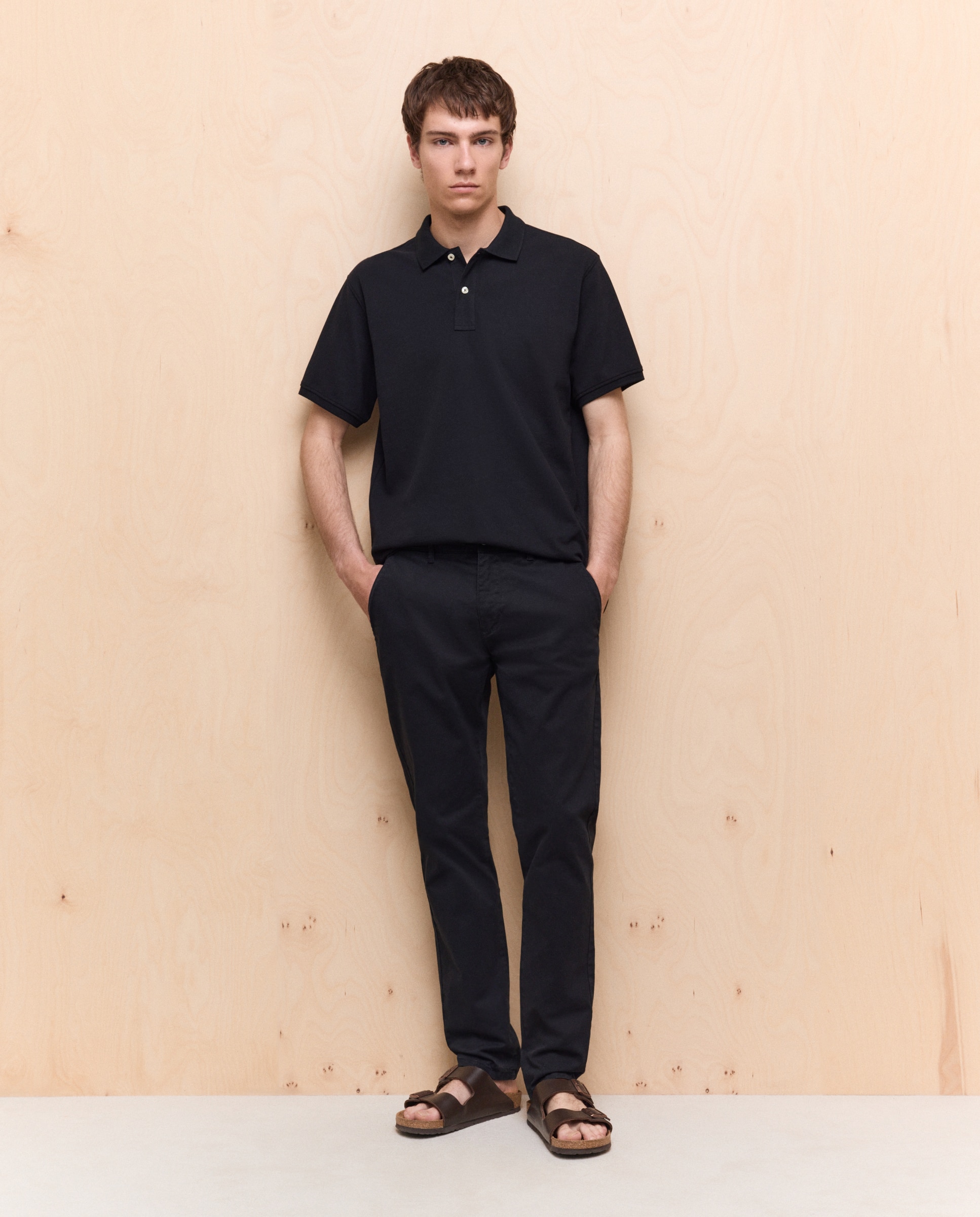 Calças chino slim stretch Preto-1