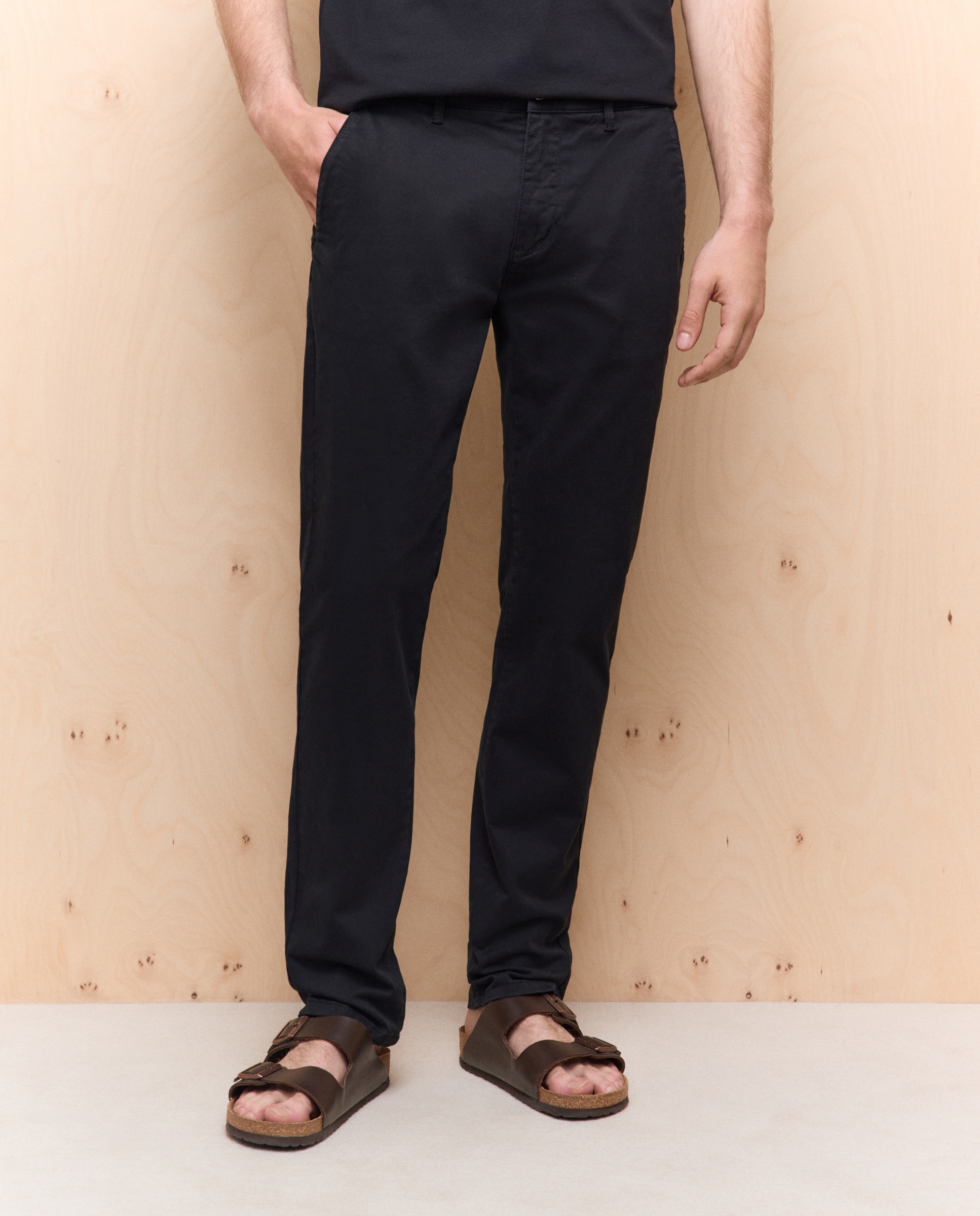 Calças chino slim stretch Preto-2