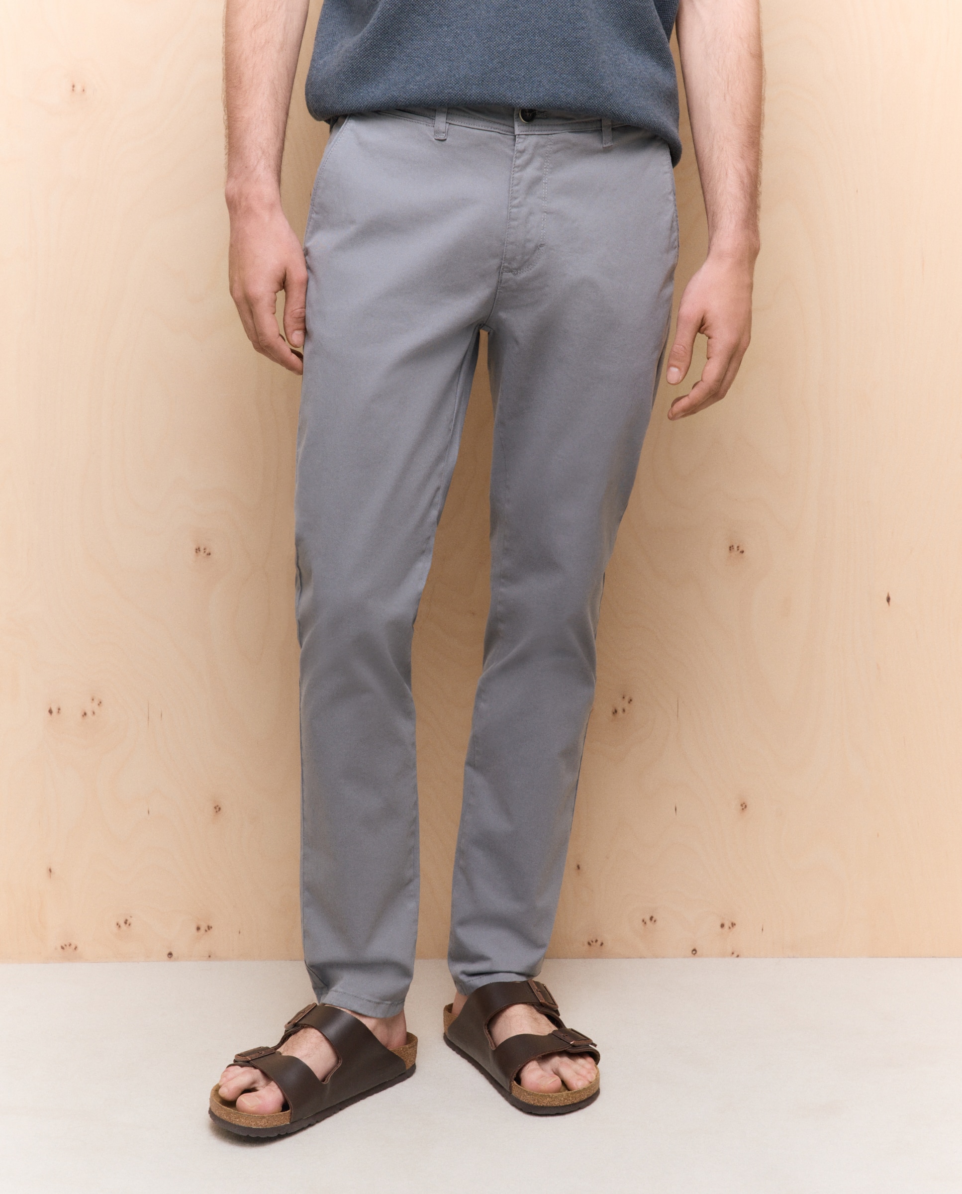 Calças chino skinny stretch 820 Cinzento Médio-2