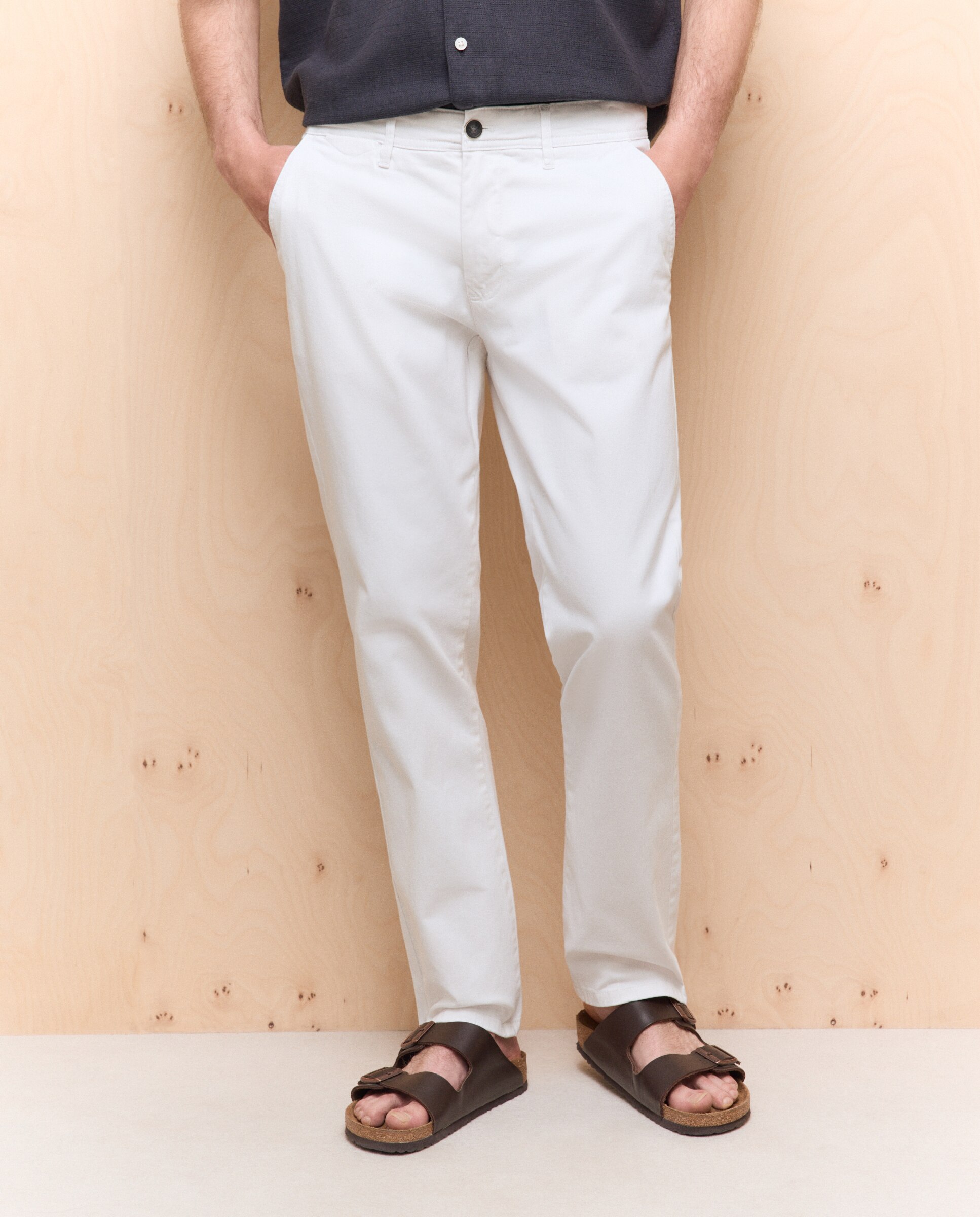 Imagen 2 de Chino de hombre straight stretch - Easy Wear - Blanco roto Blanco roto