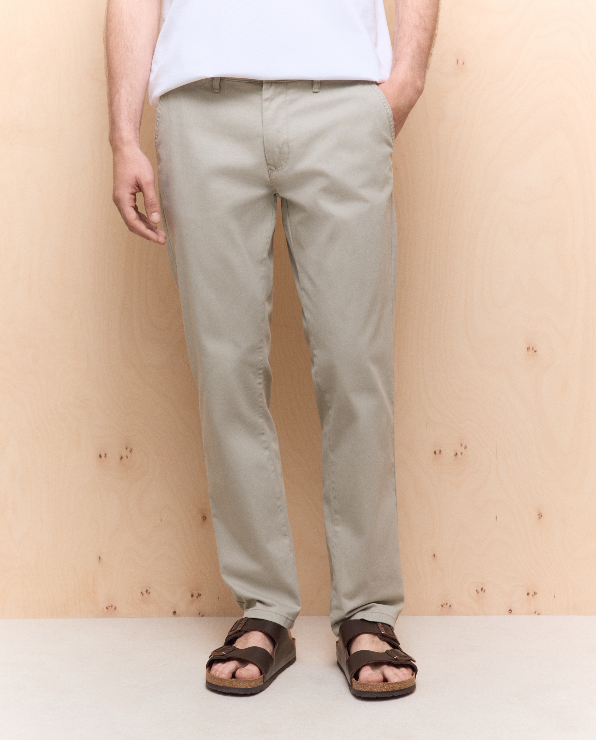 Imagen 2 de Chino de hombre straight stretch - Easy Wear - Visón claro Visón claro