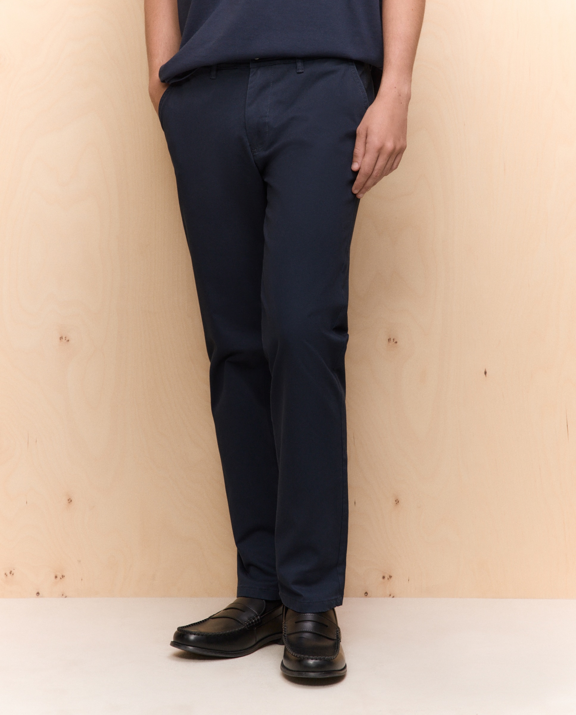 Imagen 2 de Chino de hombre straight stretch - Easy Wear - Azul marino Azul marino