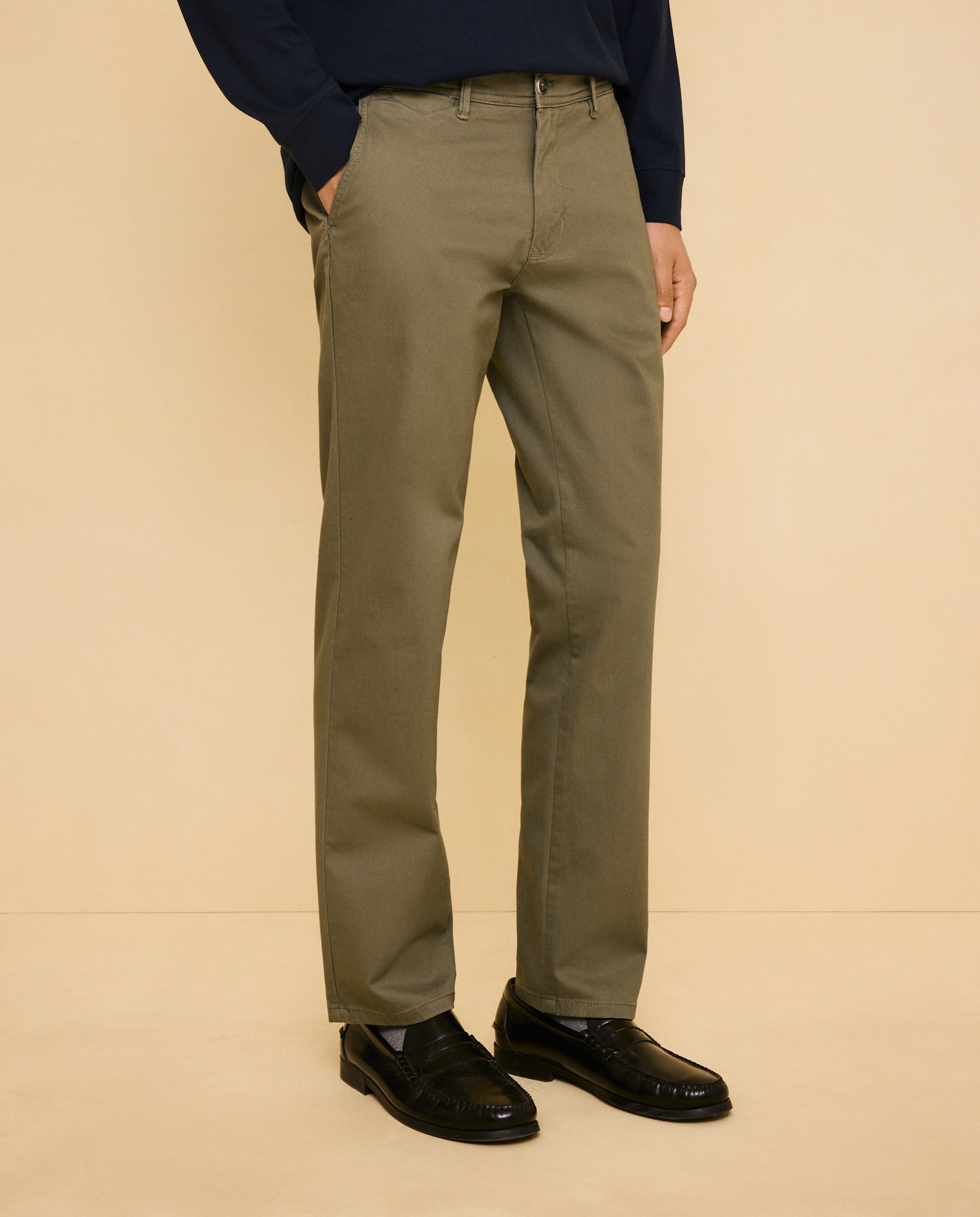 Calças Chino Straight Stretch 520 Caqui-2