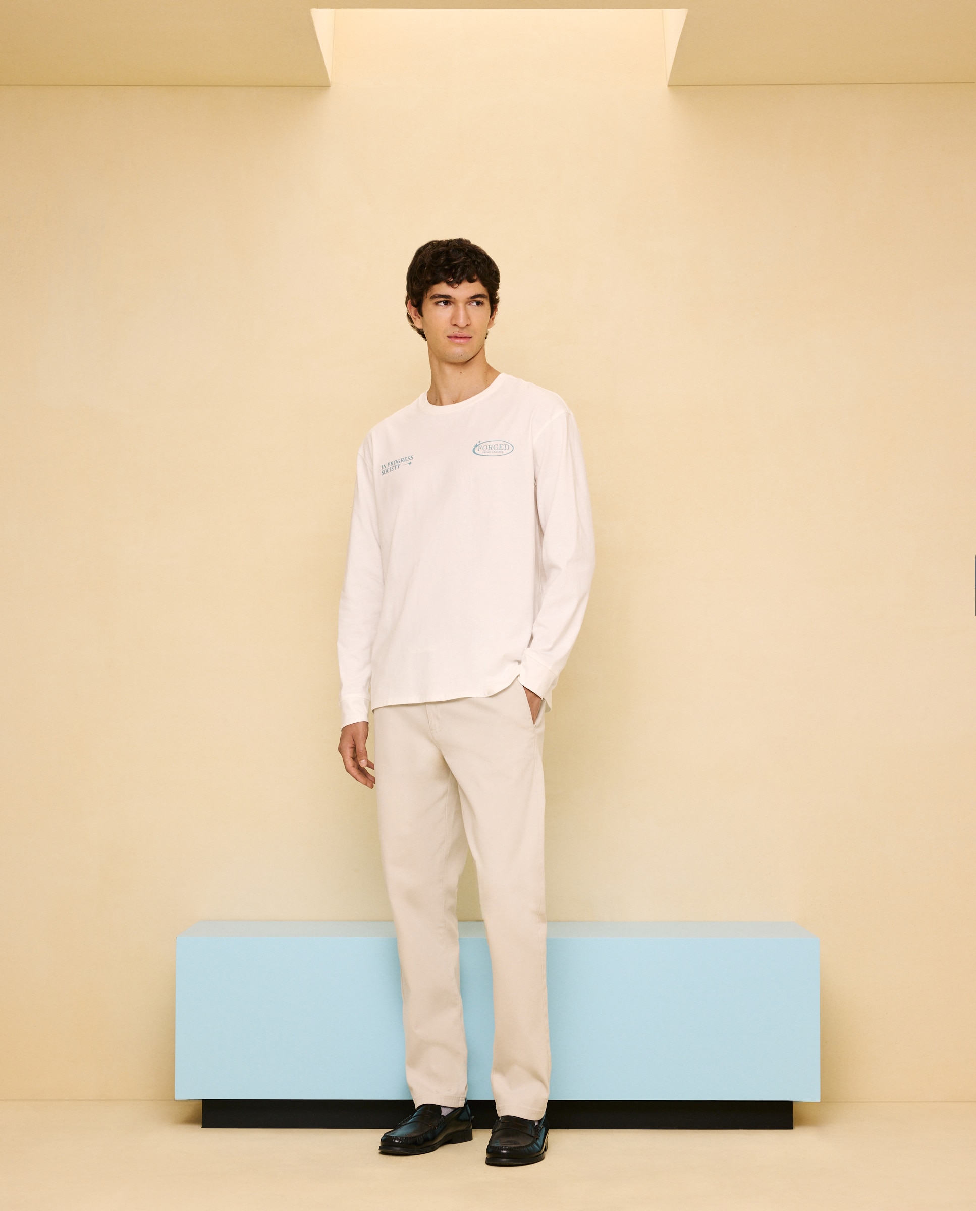 Chino cordón de hombre slim stretch - Easy Wear - Hielo Hielo-1