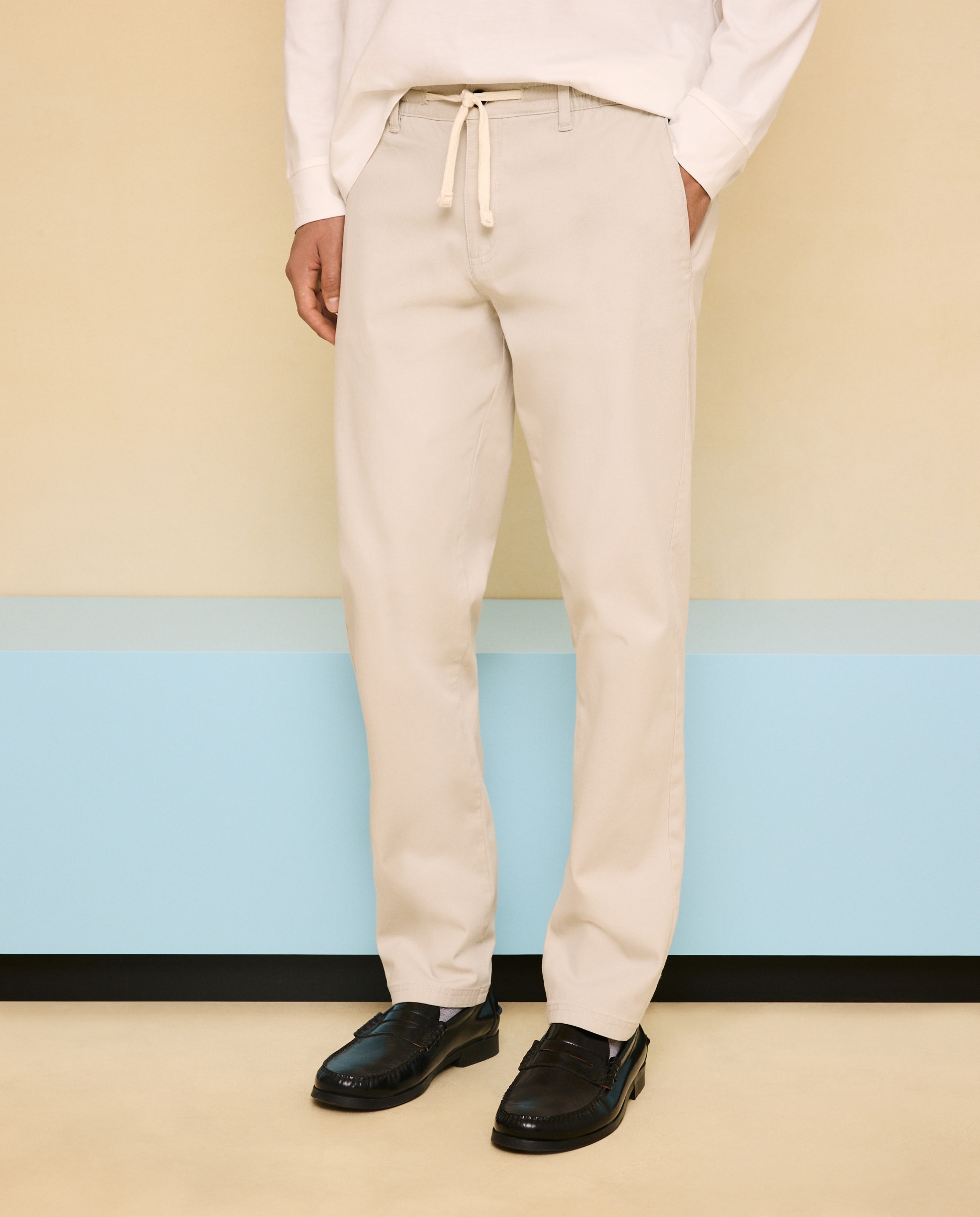 Chino cordón de hombre slim stretch - Easy Wear - Hielo Hielo-2