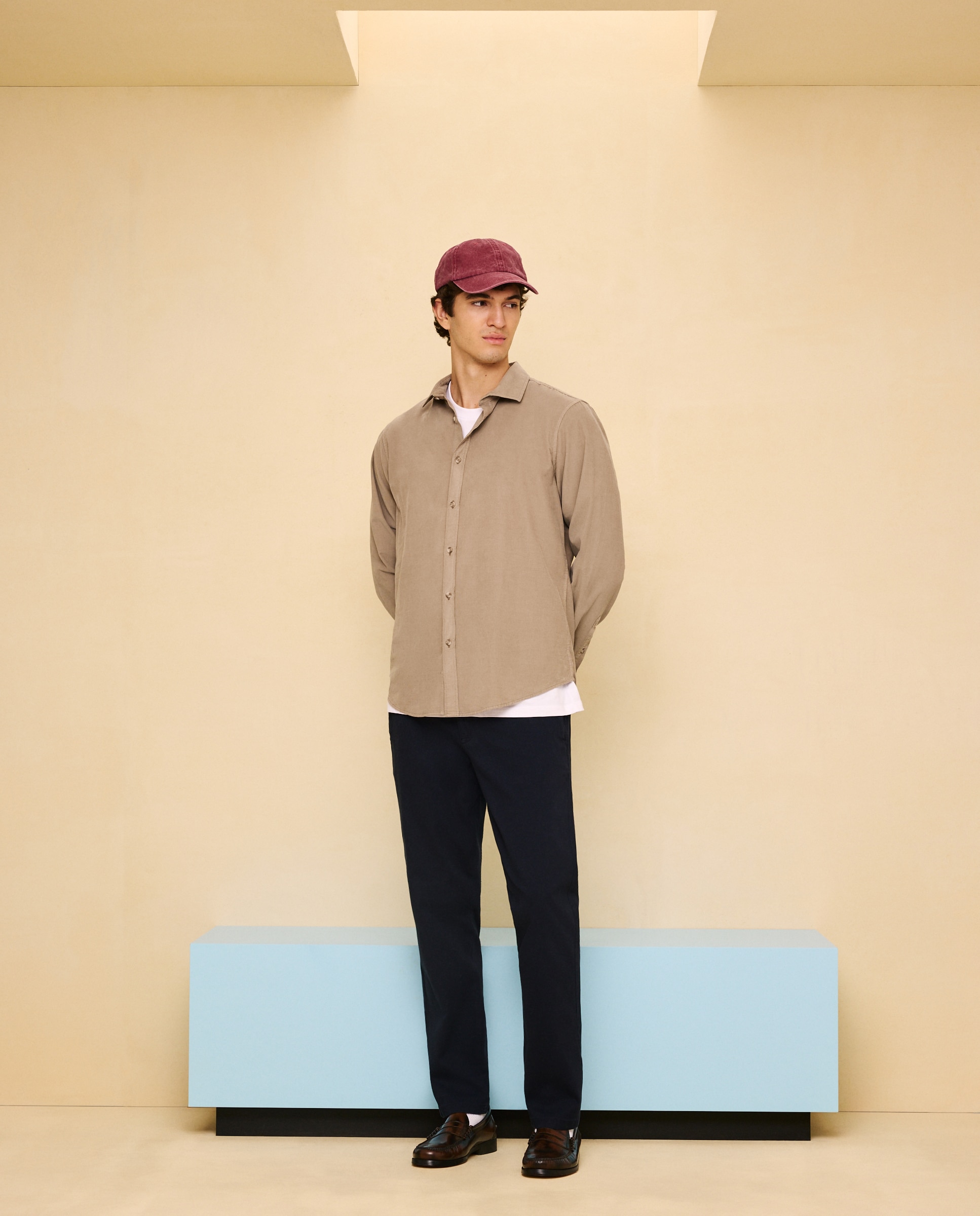 Chino cordón de hombre slim stretch - Easy Wear - Azul marino Azul marino-1