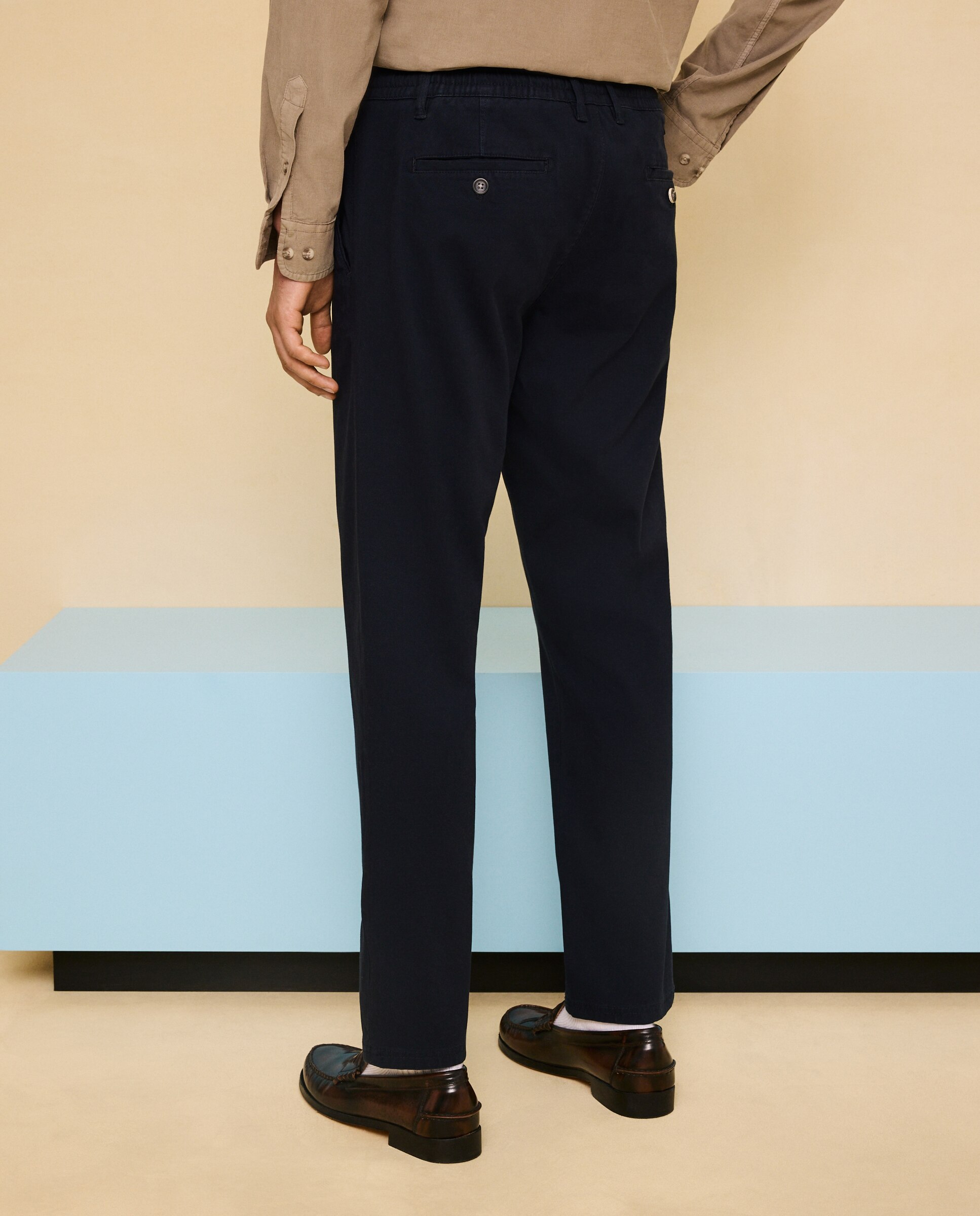 Chino cordón de hombre slim stretch - Easy Wear - Azul marino Azul marino-3
