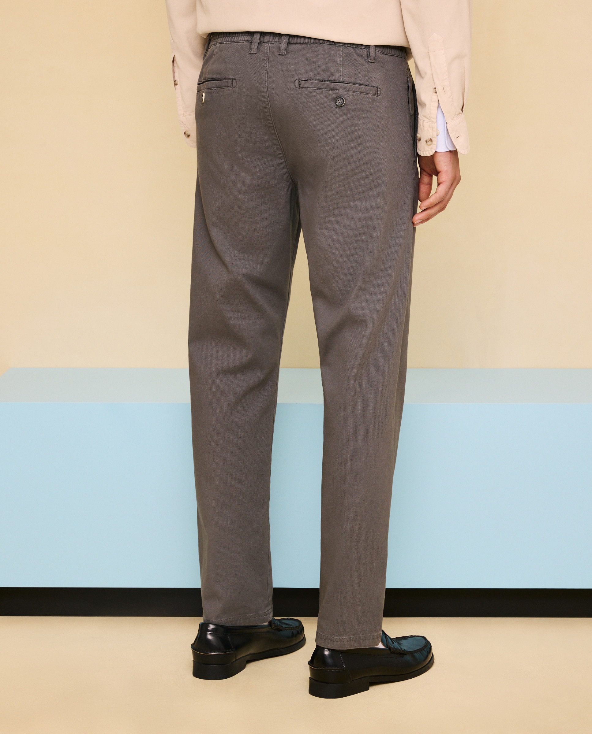 Calças Chino Slim Stretch com Cordão 830 Antracite-3
