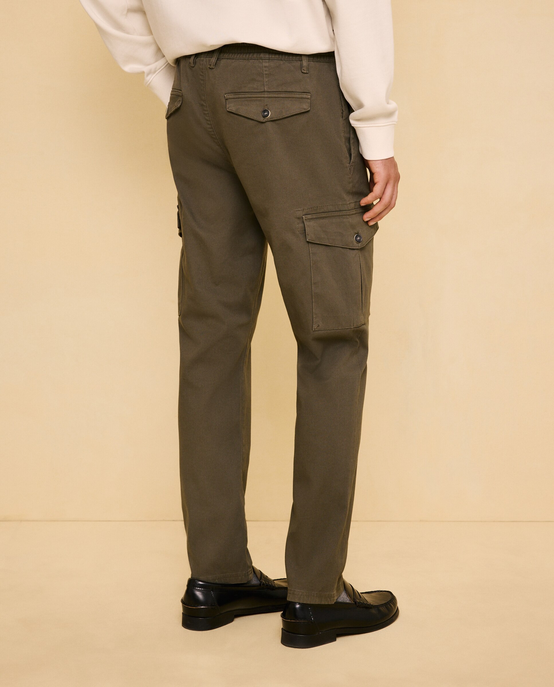 Pantalón de algodón multibolsillos cordón de hombre slim stretch - Easy Wear - 530 Verde oscuro 530 Verde oscuro-3
