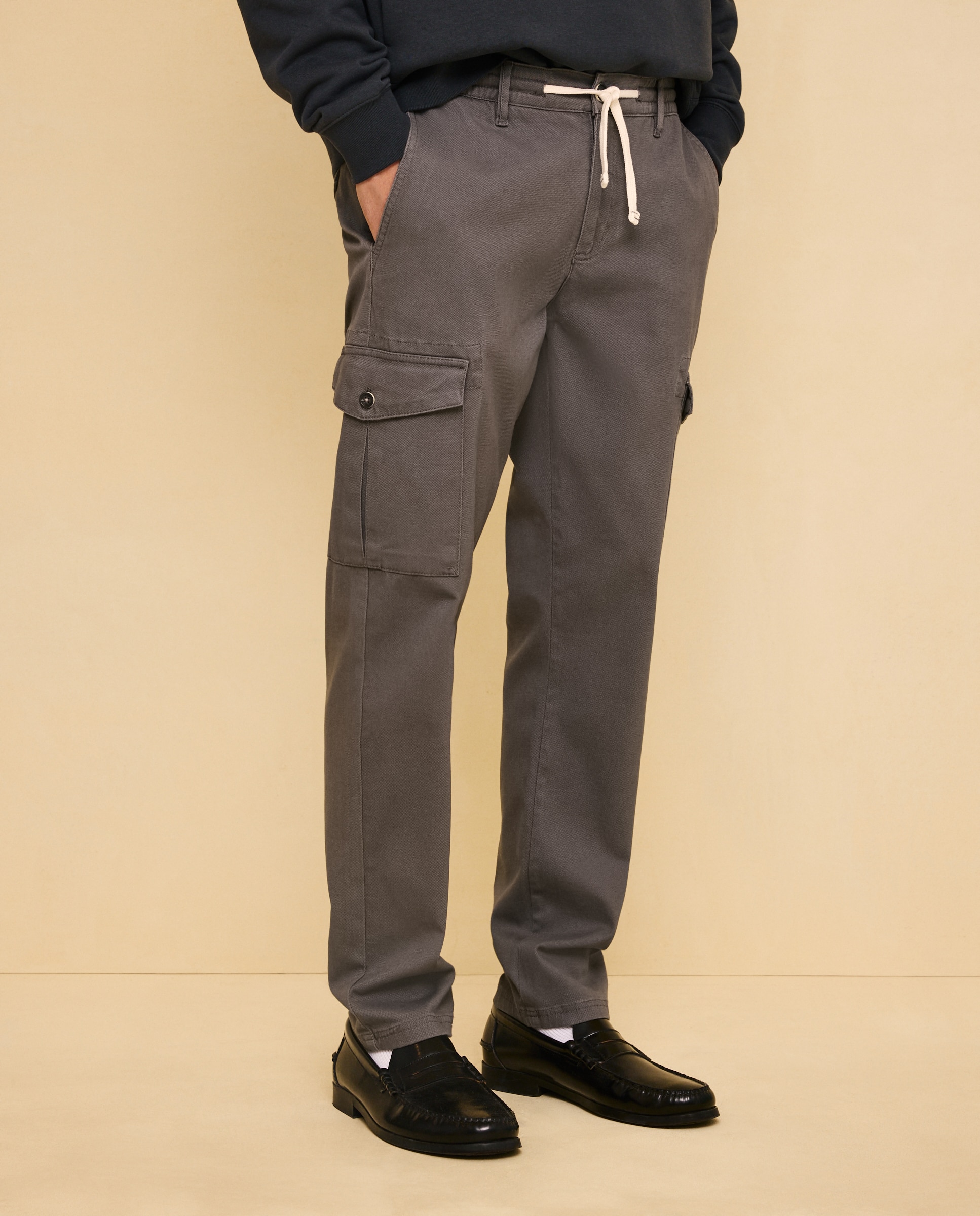 Pantalón de algodón multibolsillos cordón de hombre slim stretch - Easy Wear - 830 Antracita 830 Antracita-2