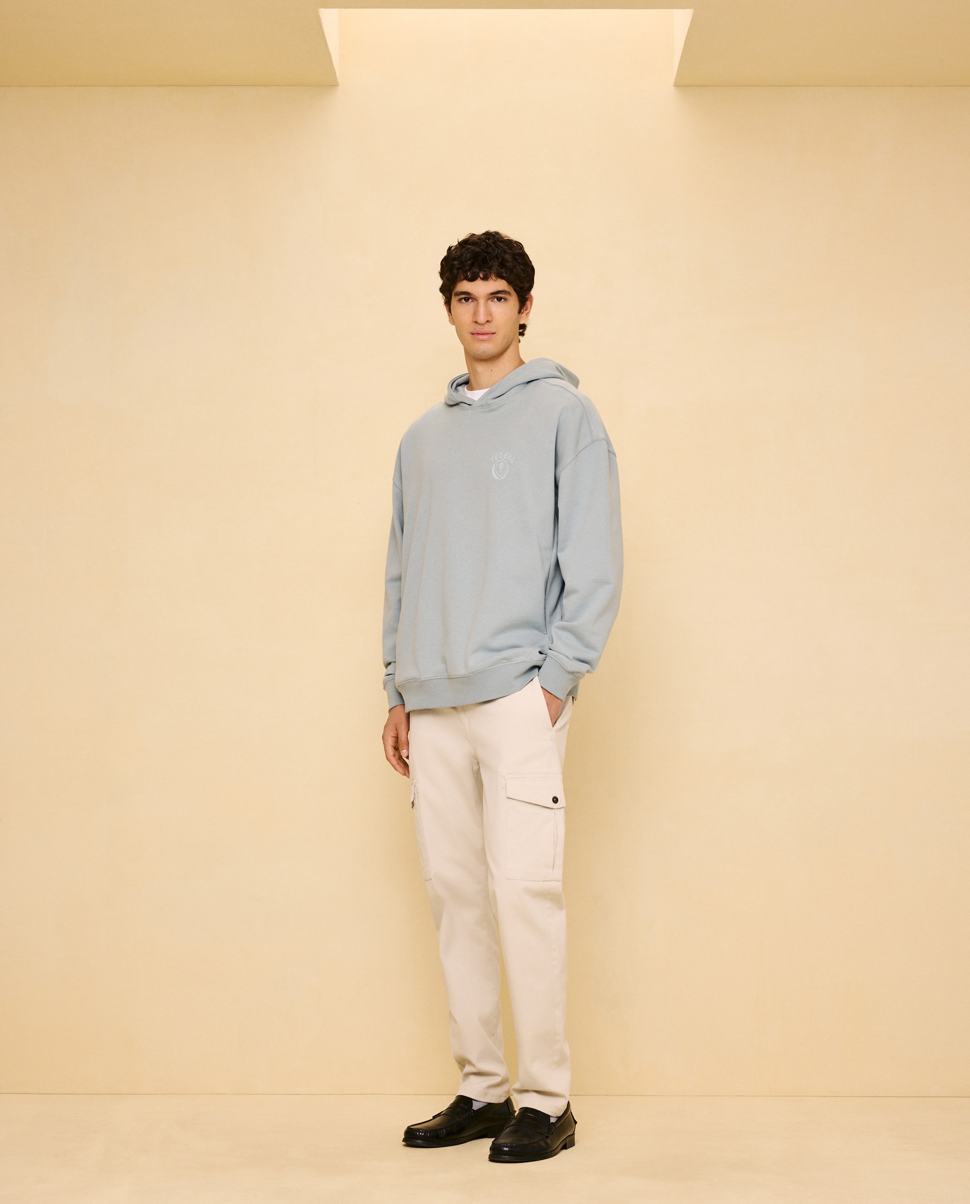 Imagen 0 de Pantalón de algodón multibolsillos cordón de hombre slim stretch Hielo