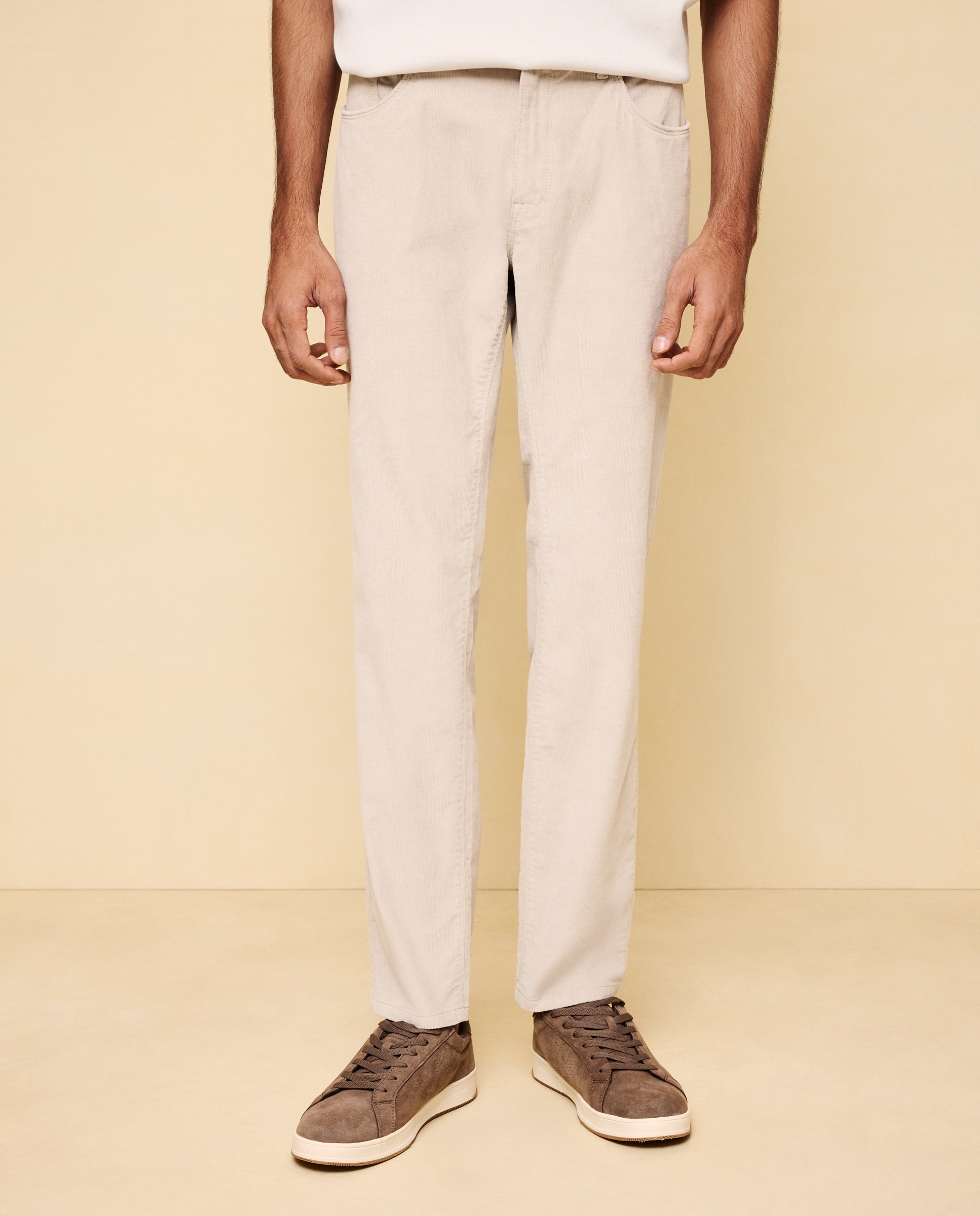Pantalón pana stretch cinco bolsillos slim de hombre - Easy Wear - Hielo Hielo-2