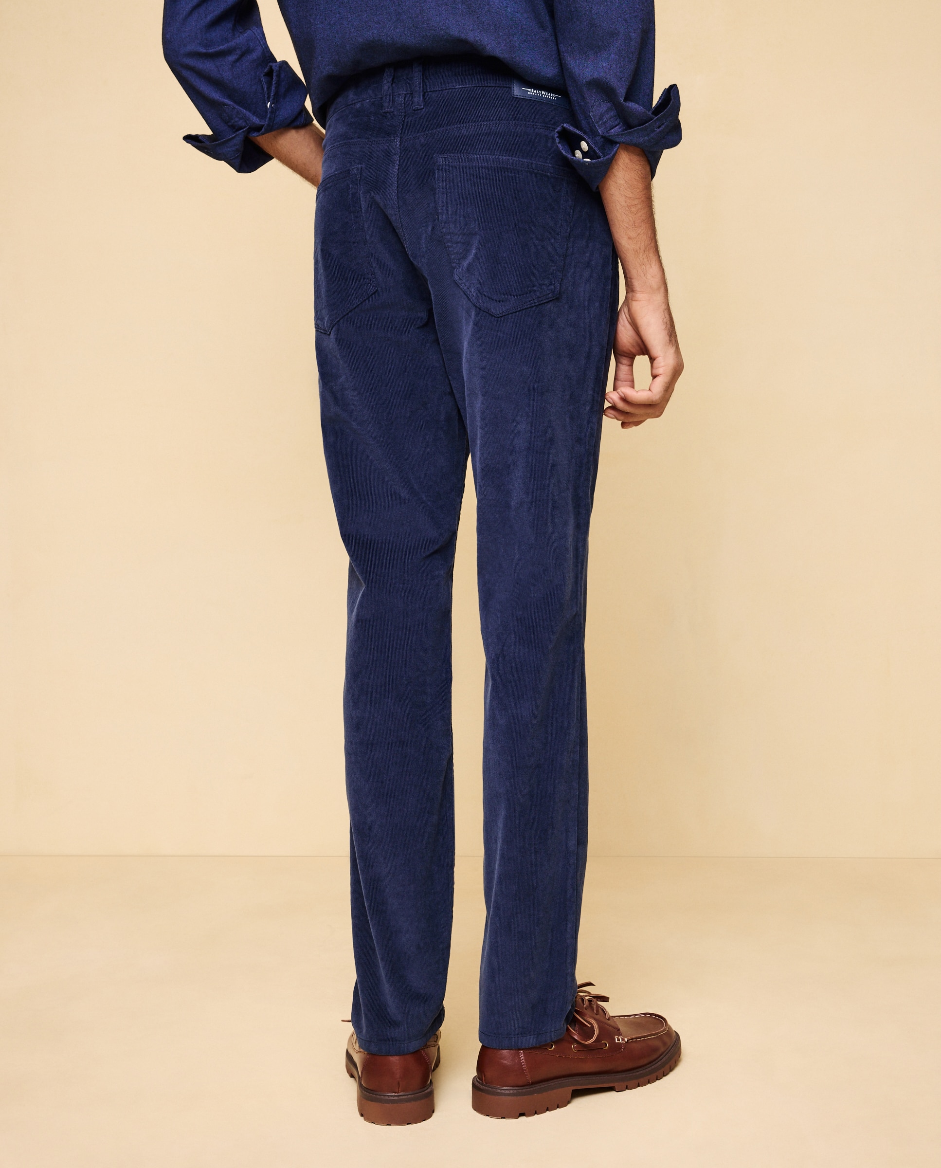 Pantalón pana stretch cinco bolsillos slim de hombre - Easy Wear - 400 Azul 400 Azul-3