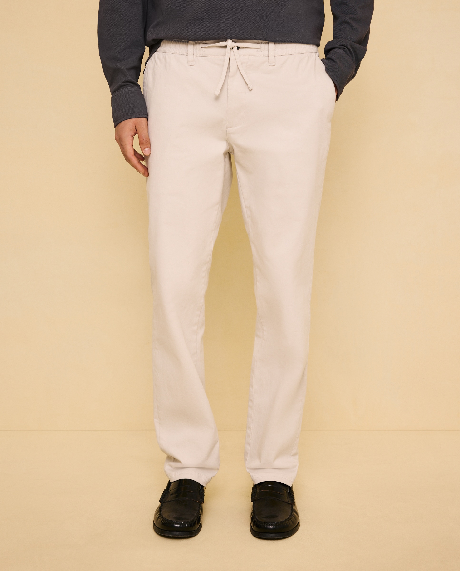 Chino cordón de hombre straight stretch tinte en prenda - Easy Wear - Hielo Hielo-2