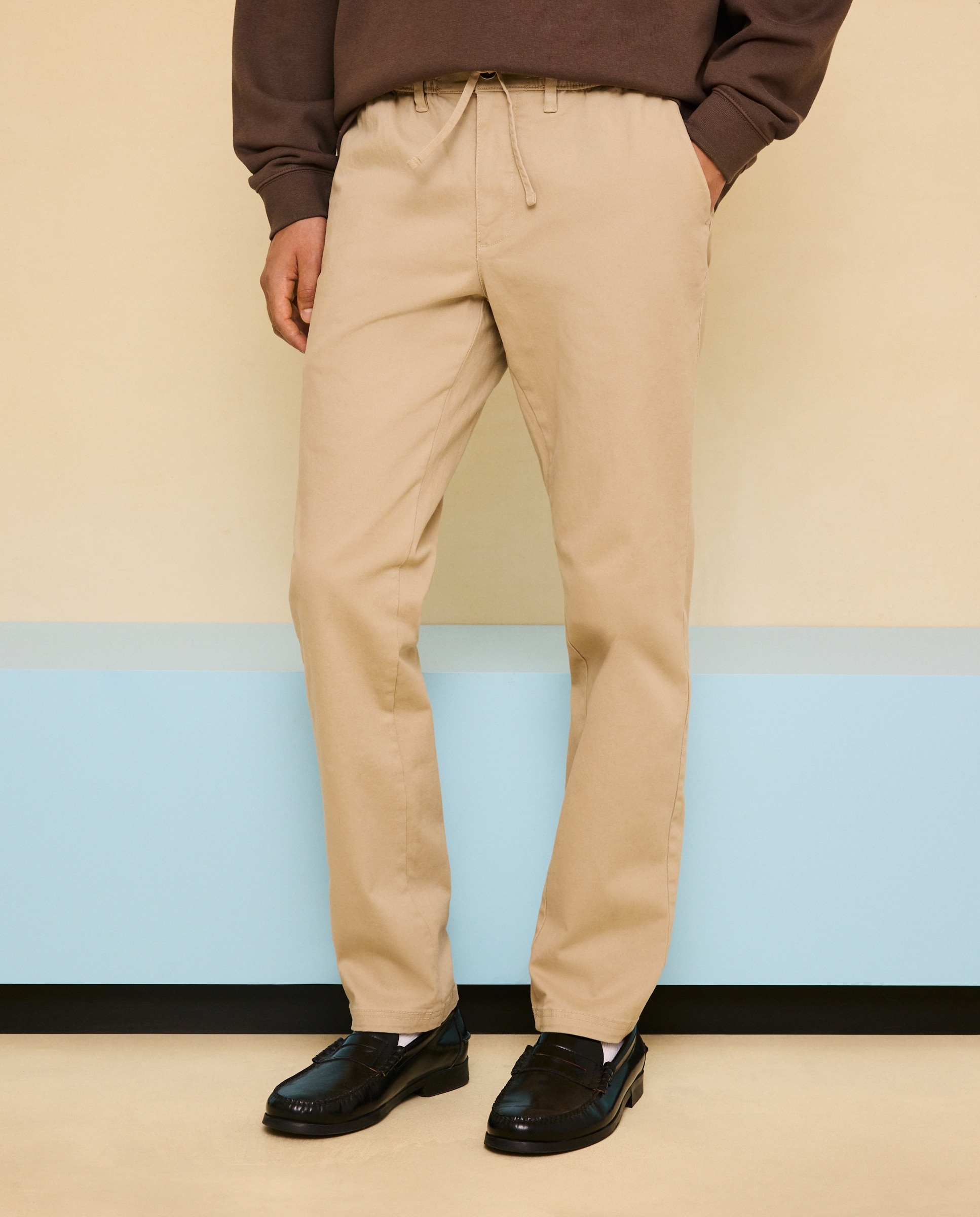Chino cordón de hombre straight stretch tinte en prenda - Easy Wear - 730 Camel 730 Camel-2