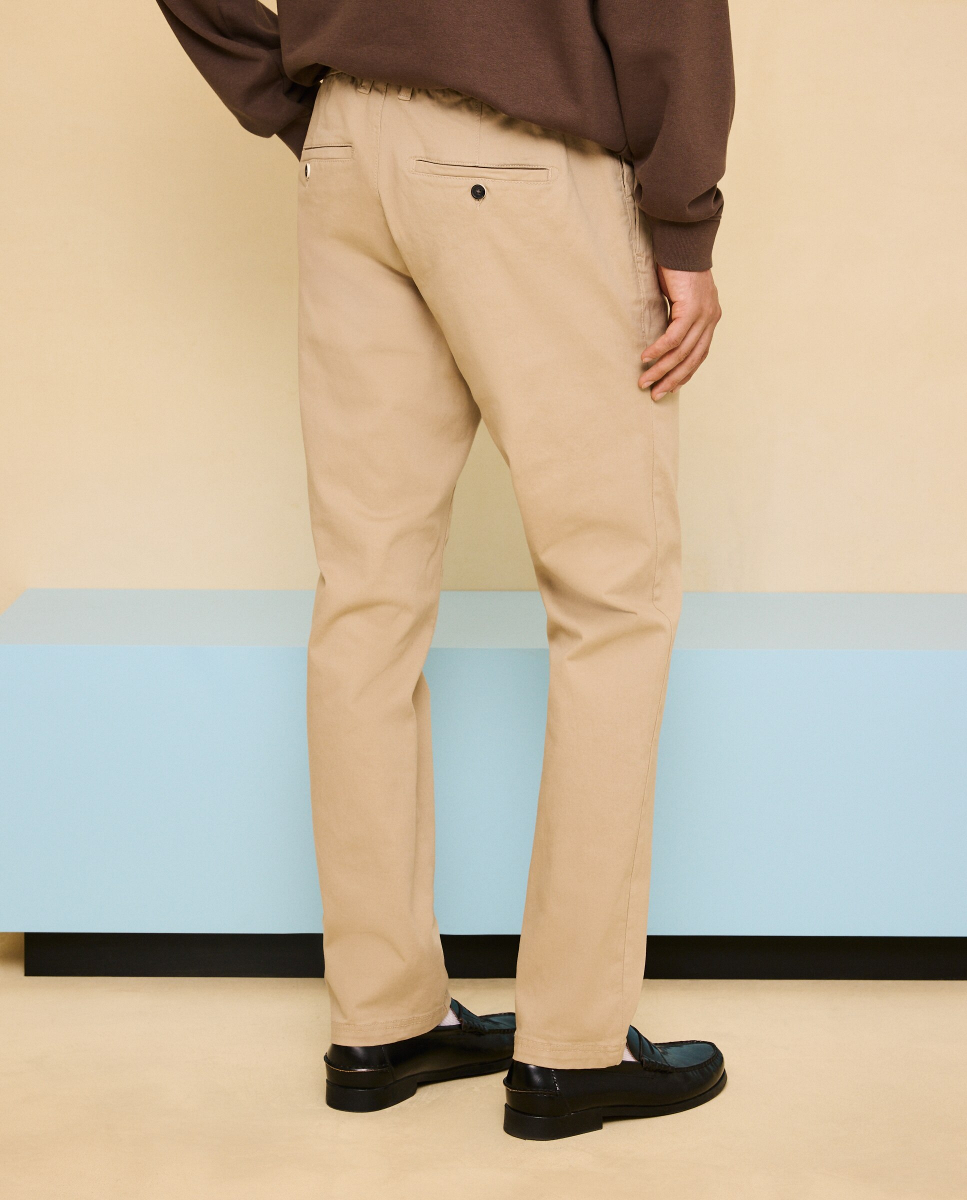 Chino cordón de hombre straight stretch tinte en prenda - Easy Wear - 730 Camel 730 Camel-3