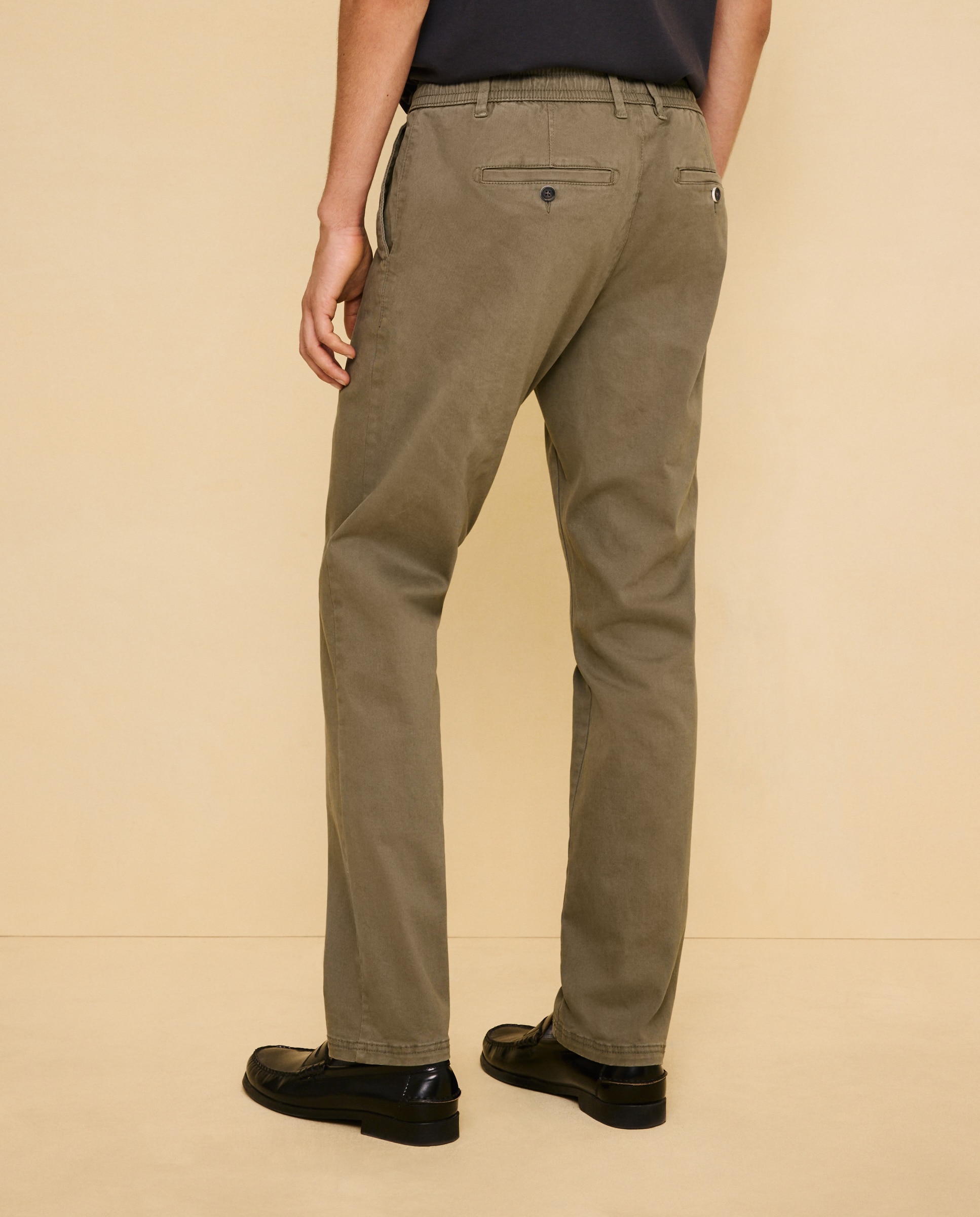 Chino cordón de hombre straight stretch tinte en prenda - Easy Wear - 520 Kaki 520 Kaki-3