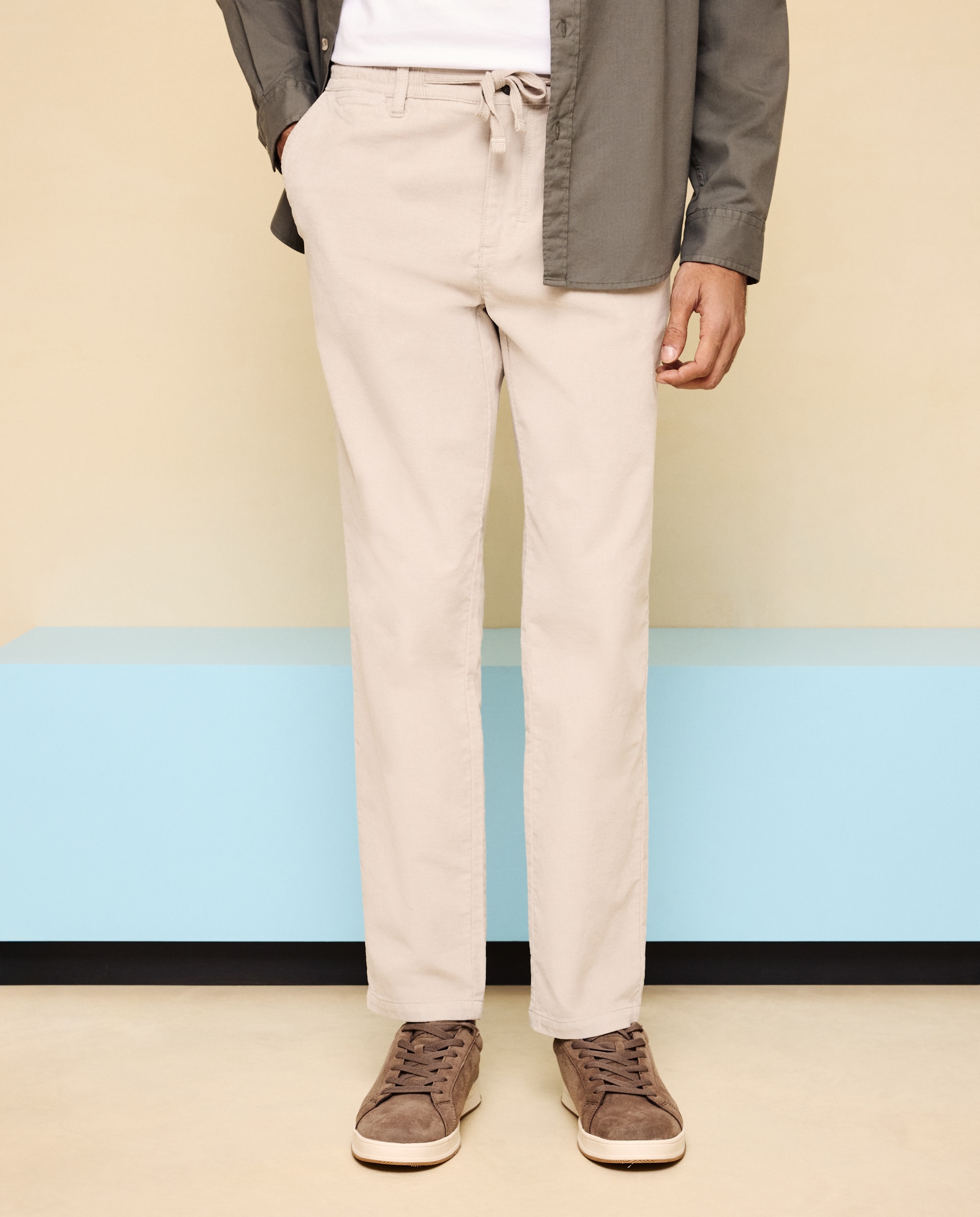 Chino gomas de hombre slim pana stretch - Easy Wear - Hielo Hielo-2