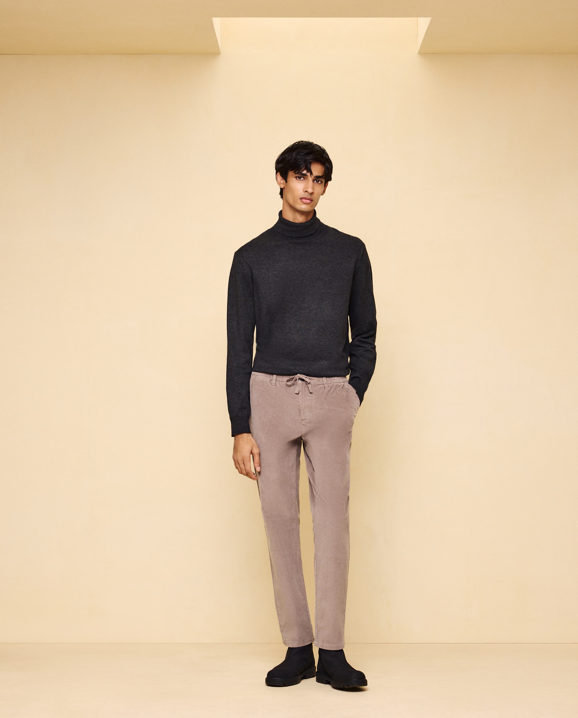 Chino gomas de hombre slim pana stretch - Easy Wear - Visón claro Visón claro-1