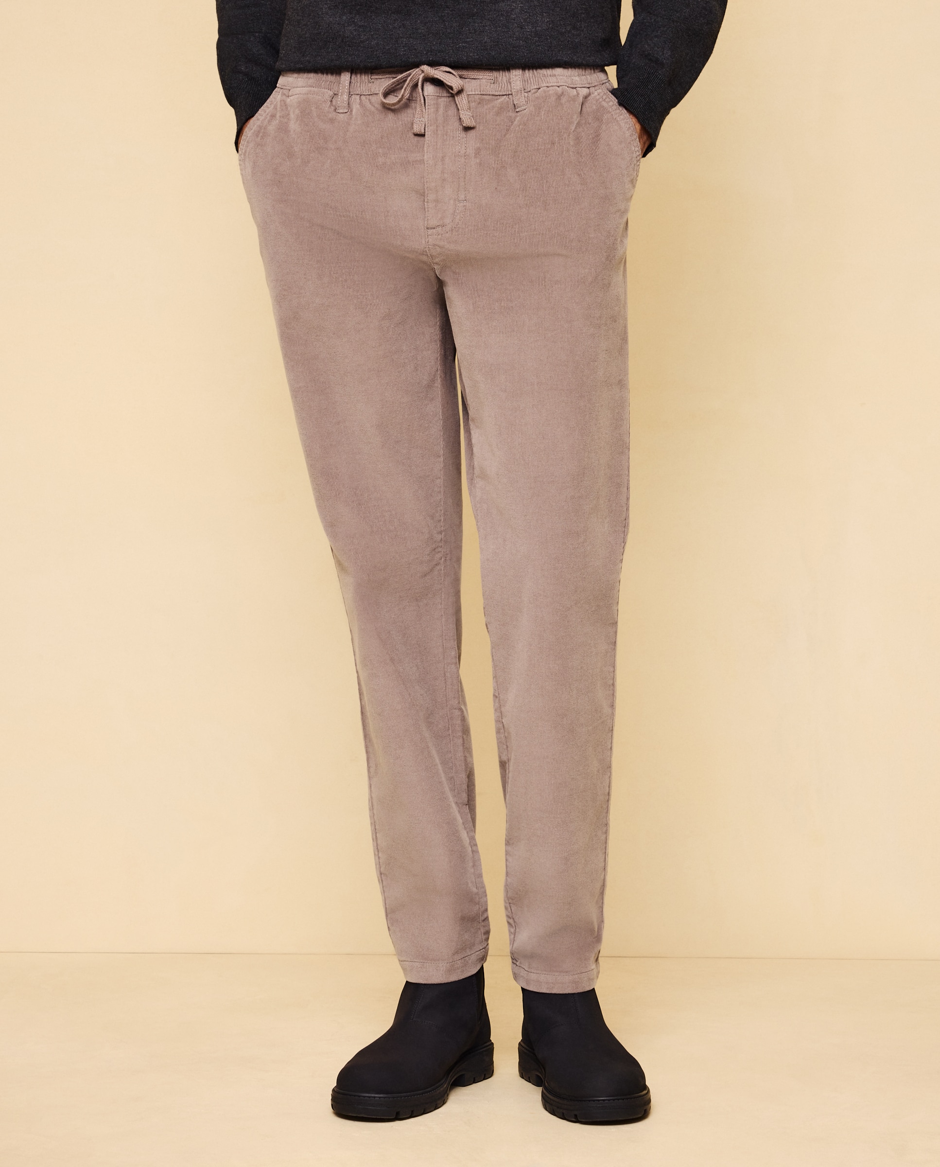 Chino gomas de hombre slim pana stretch - Easy Wear - Visón claro Visón claro-2