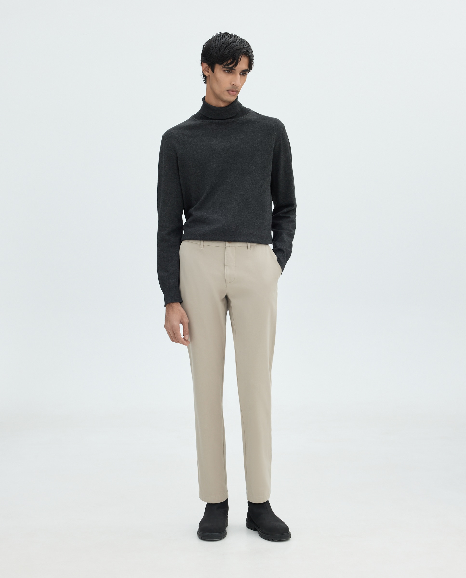 Chino de hombre slim bi-stretch - Easy Wear - Beige Beige-1
